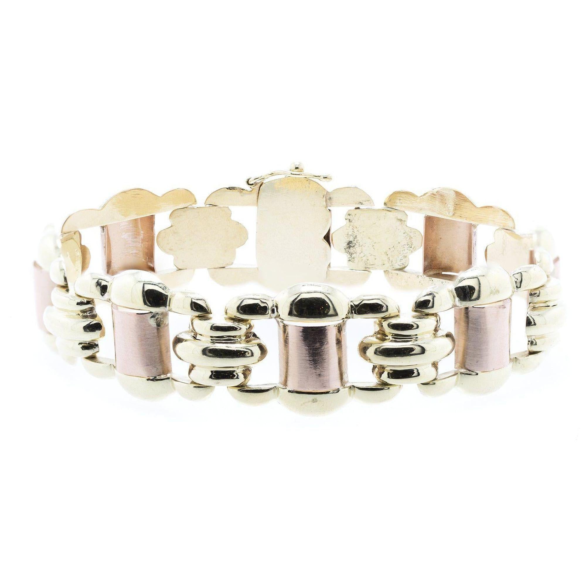 Retro Two-Tone Link Bracelet
