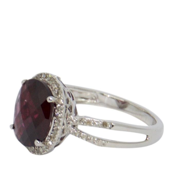 Rhodolite and Diamond Cocktail Ring