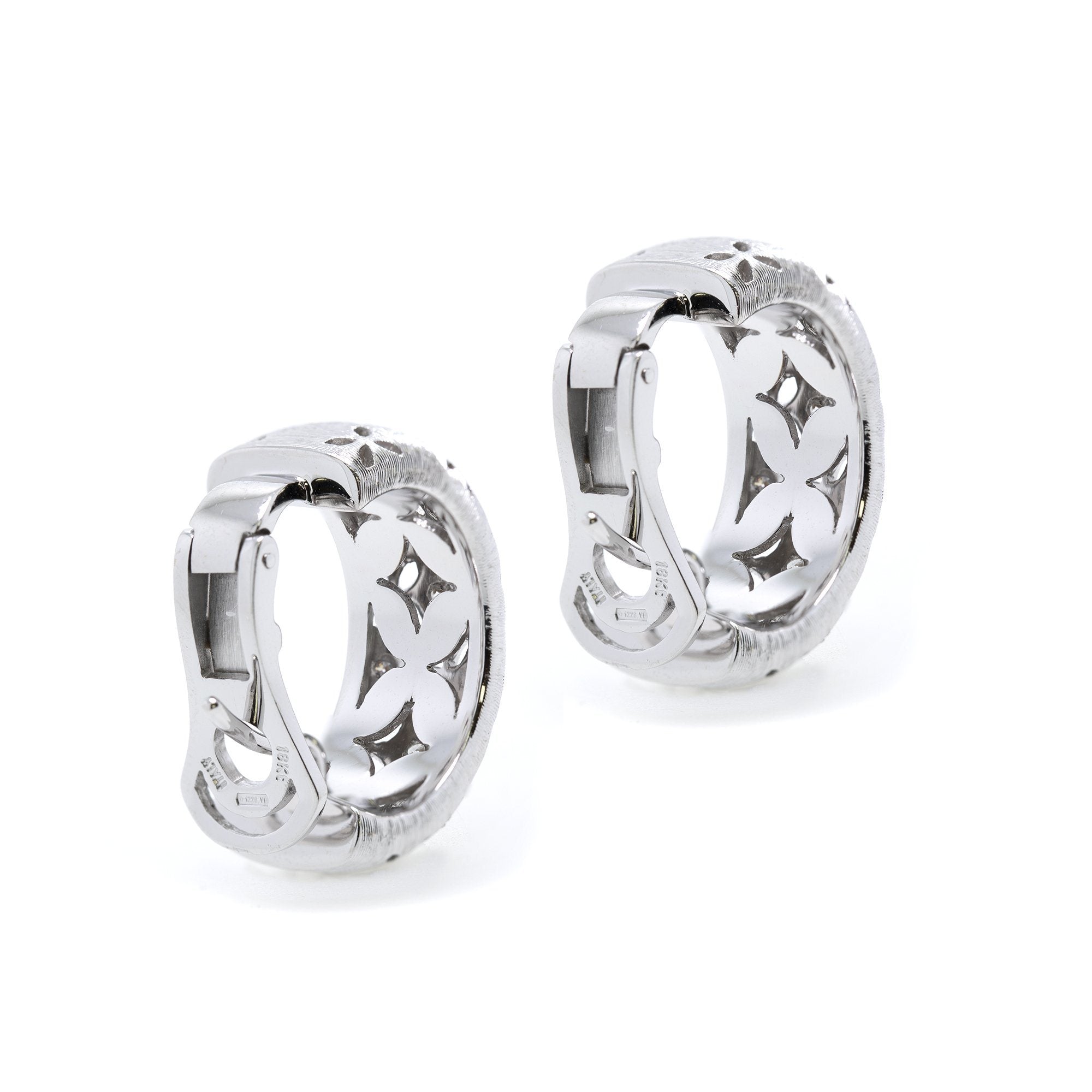 Roberto Coin 18k White Gold & Diamond Granada Hoop Earrings