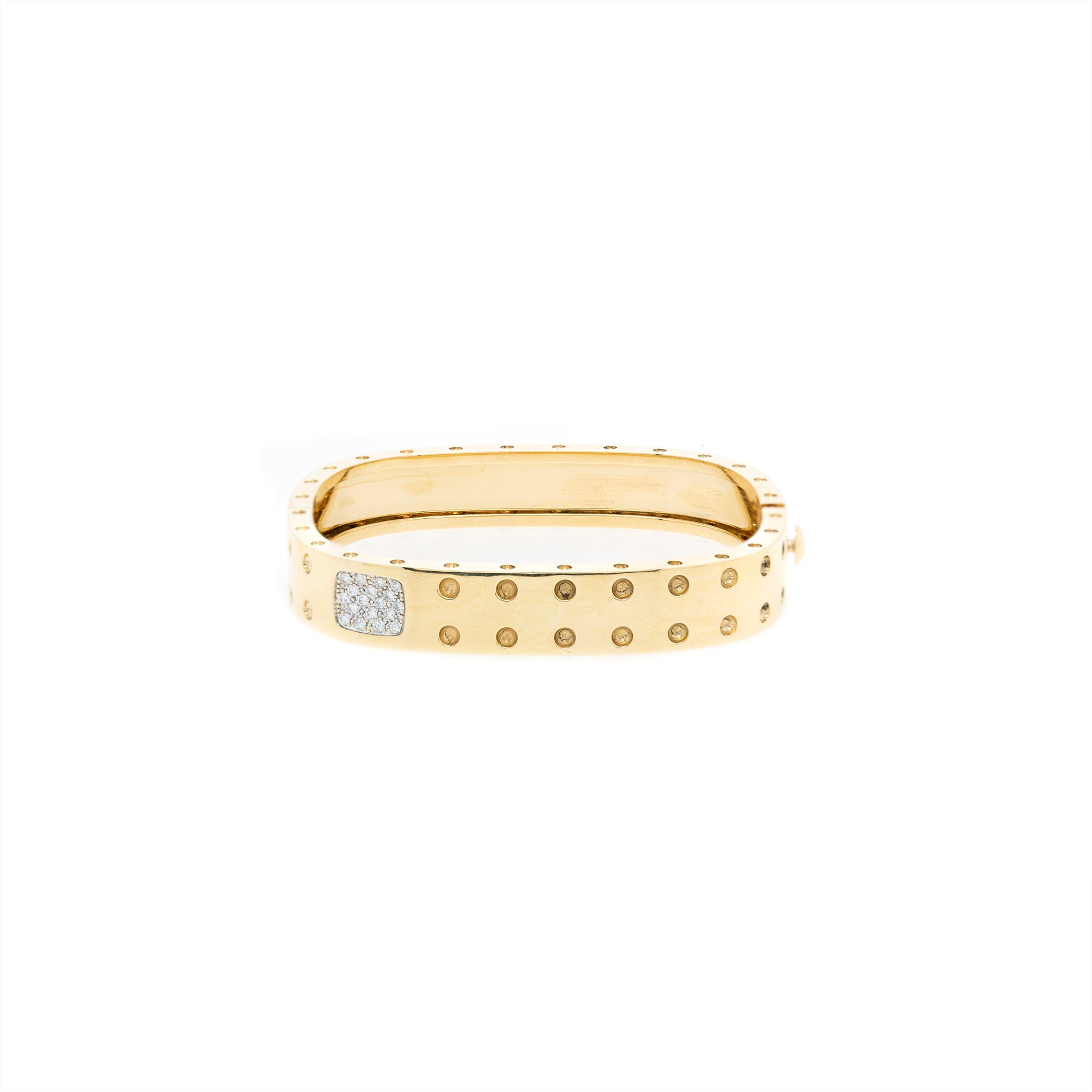 Roberto Coin 18k Yellow Gold Diamond Pois Moi Two-Row Rigid Bangle