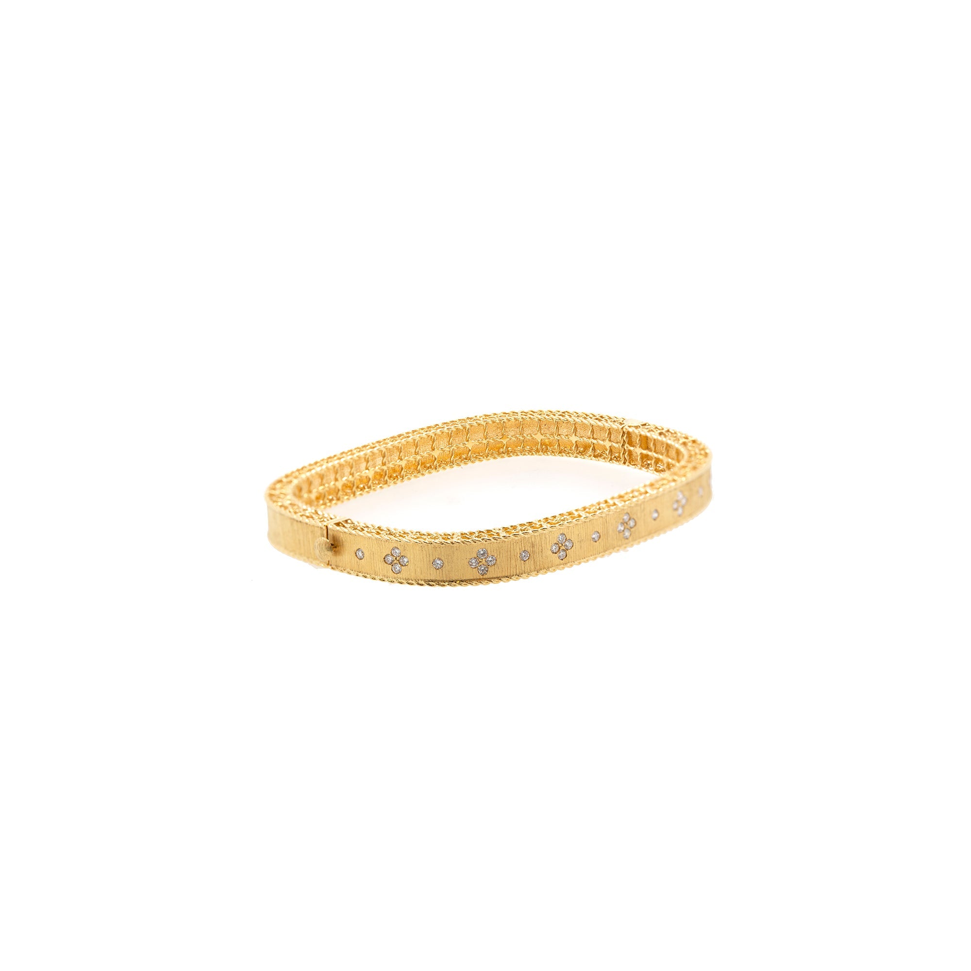 Roberto Coin 18k Yellow Gold Diamond Princess Bangle