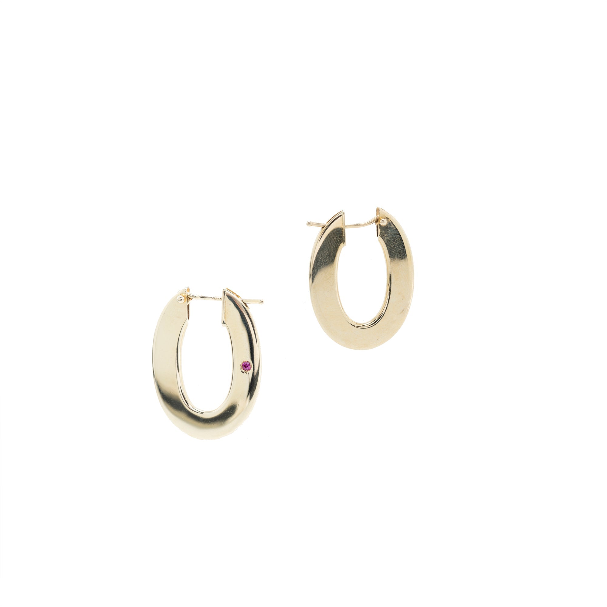 Roberto Coin 18k Yellow Gold Flat Oval Hoop Earrings