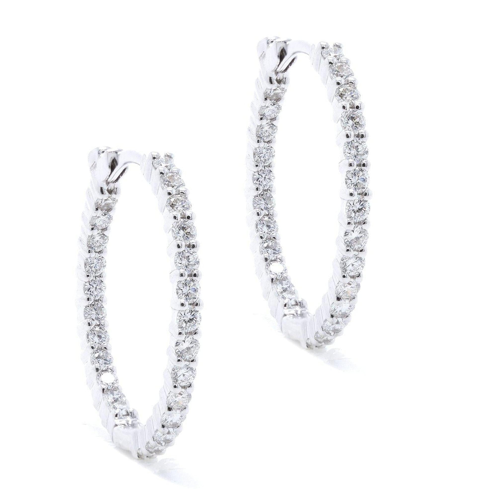 Roberto Coin XSmall Inside Outside Diamond Hoop Earrings
