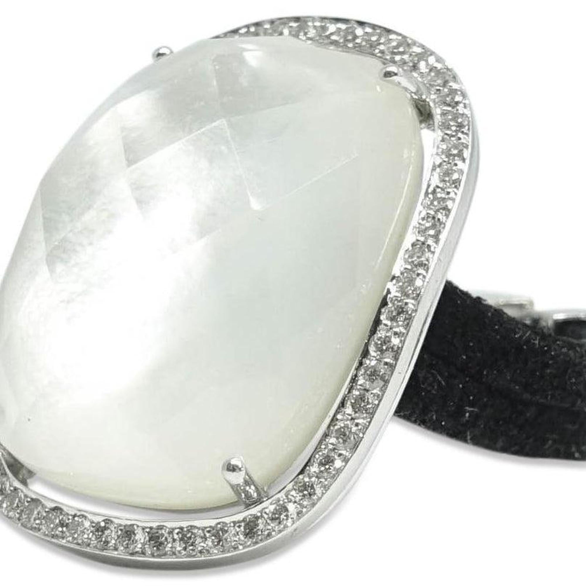 Rock Crystal and Diamond Ring