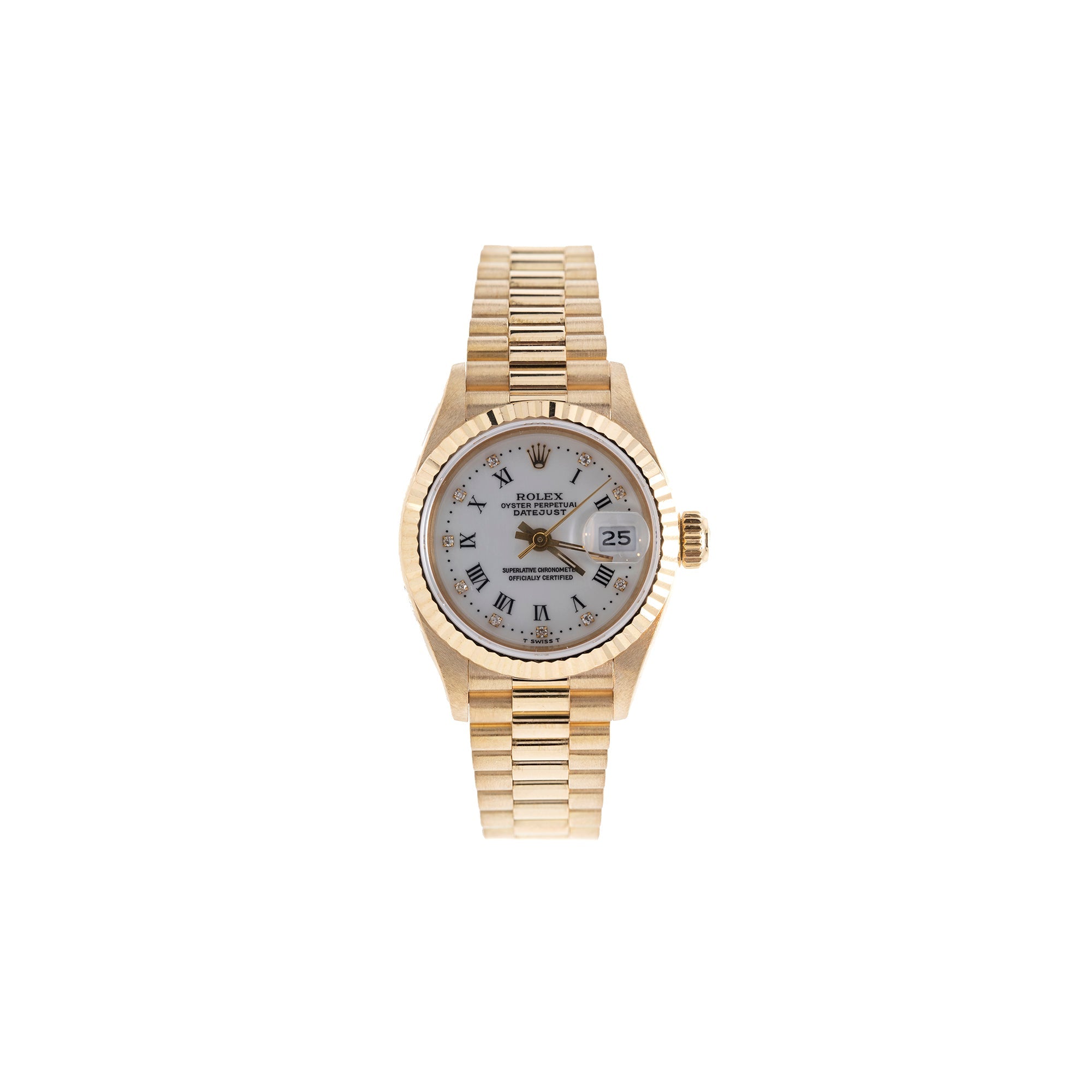 Rolex 18k Gold Lady-Datejust President Watch w/ Diamond Dial