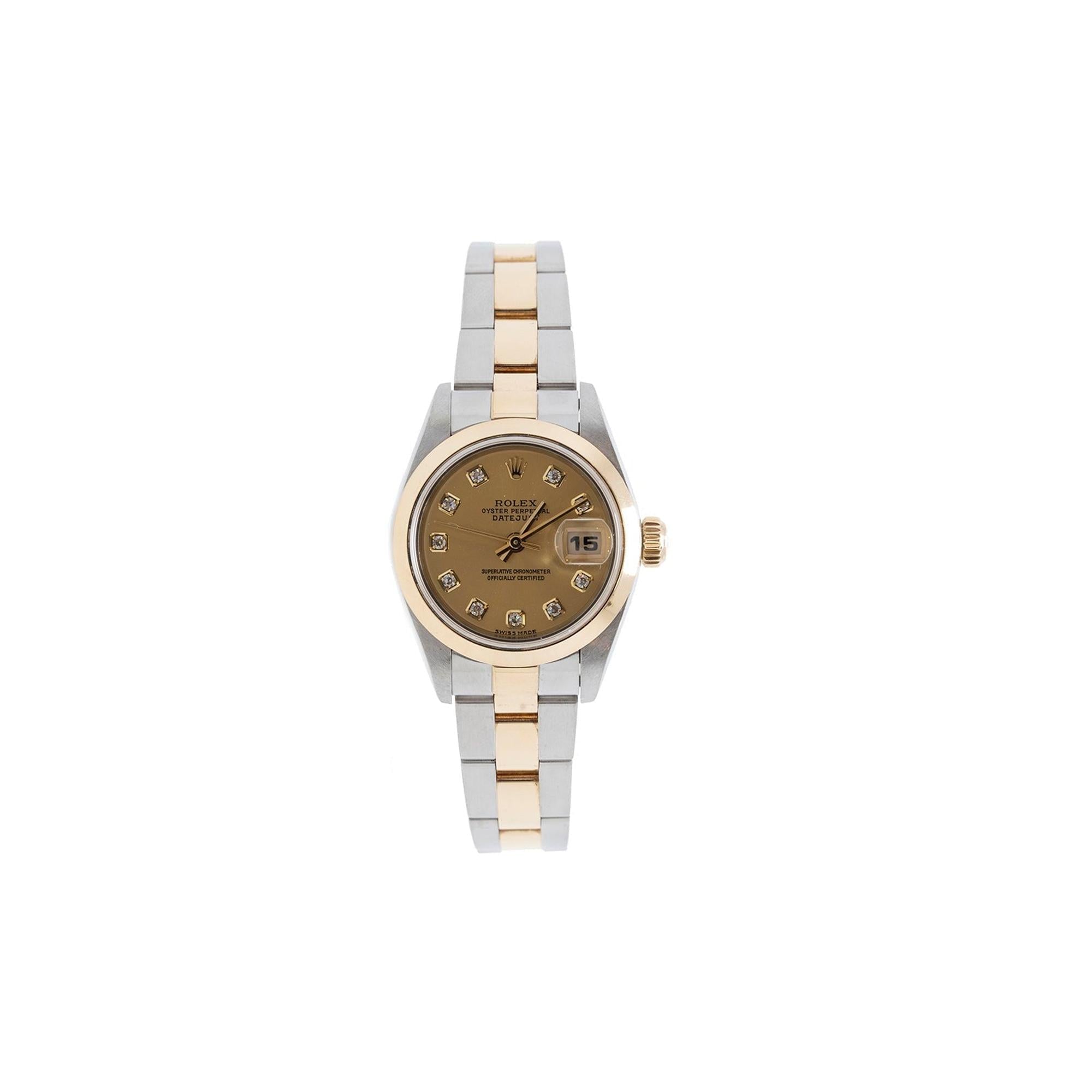 Rolex Two-Tone Datejust 26 mm Diamond Dial Watch