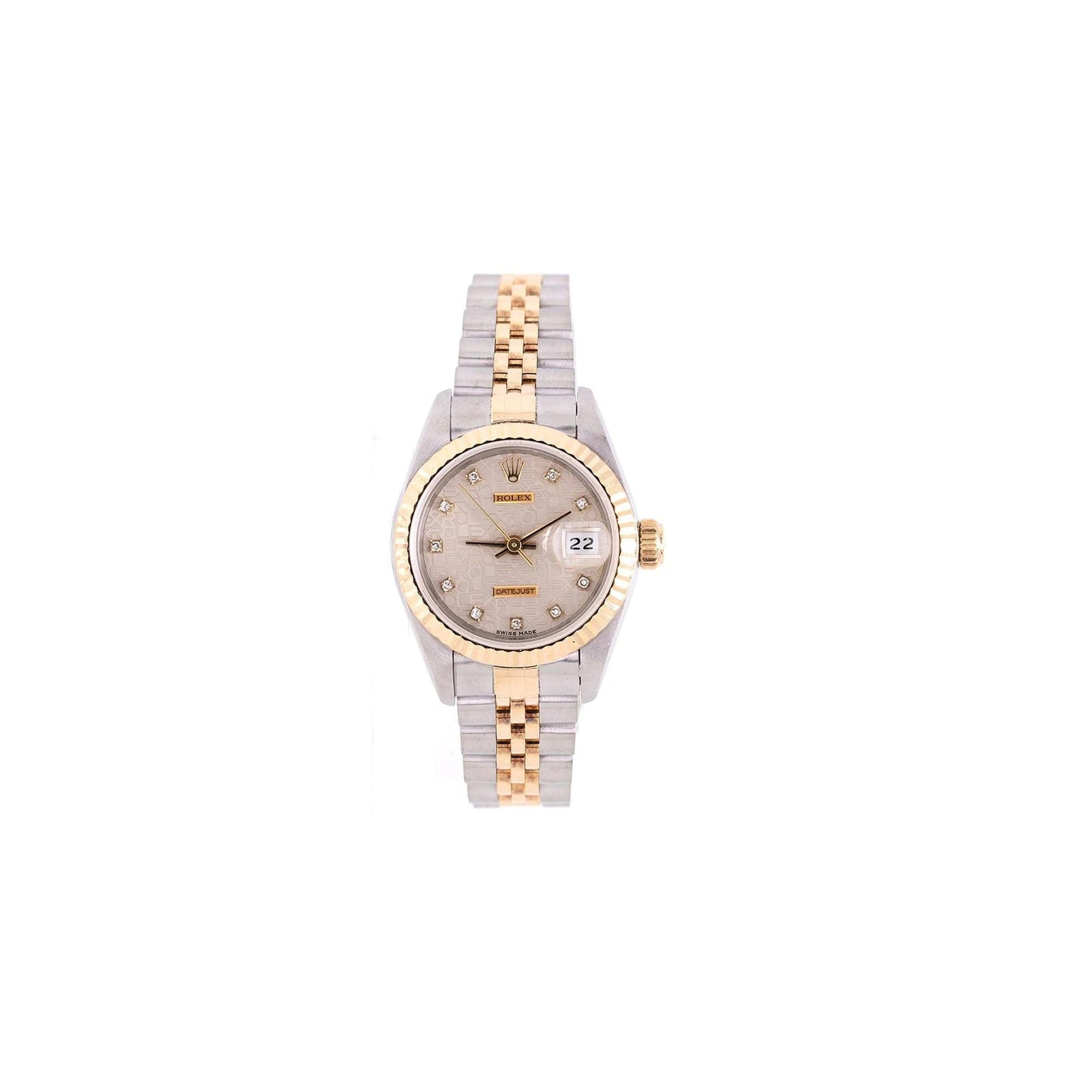 Rolex Two-Tone Datejust 26 mm Watch w/ Diamond Dial