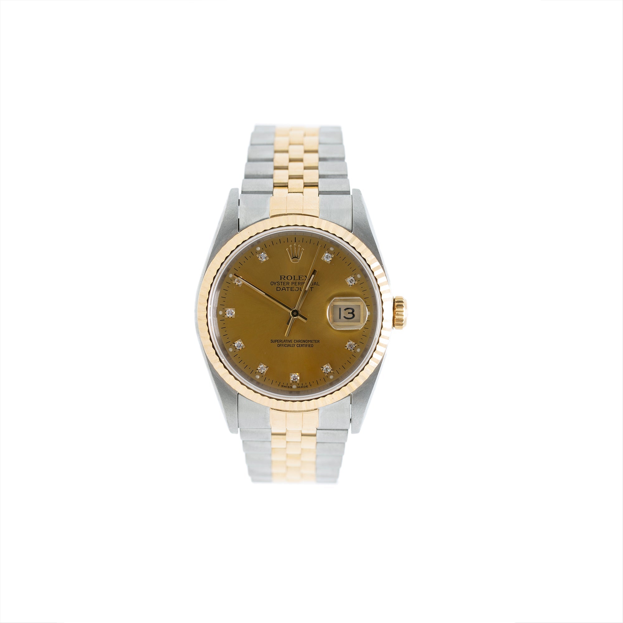 Rolex Two-Tone Diamond Dial Datejust 36 mm Watch