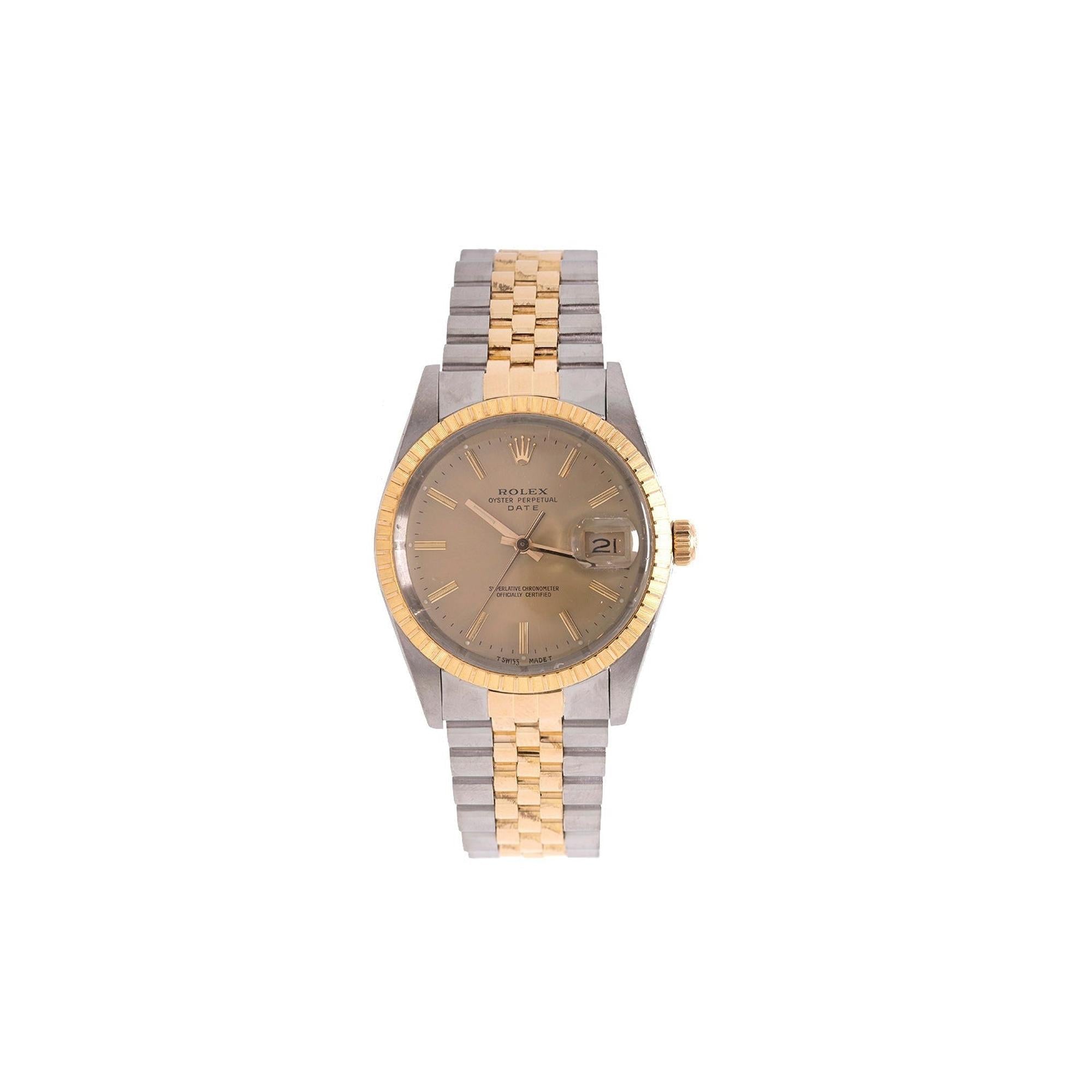 Rolex Two-Tone Oyster Perpetual Date 34 mm Watch