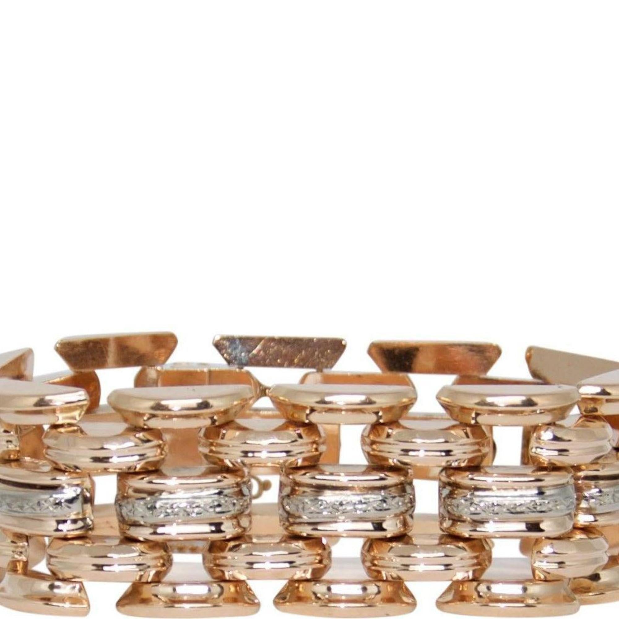 Rose Gold Retro Wide Bracelet