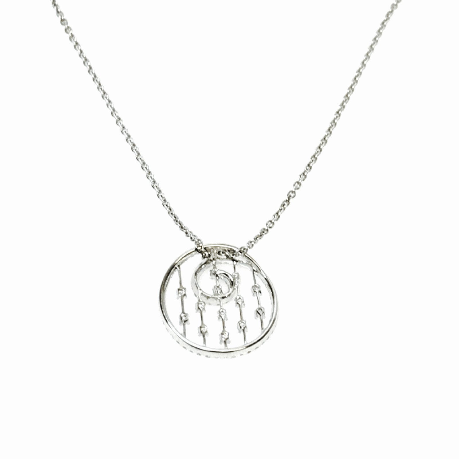 Round Diamond Cluster Pendant Necklace