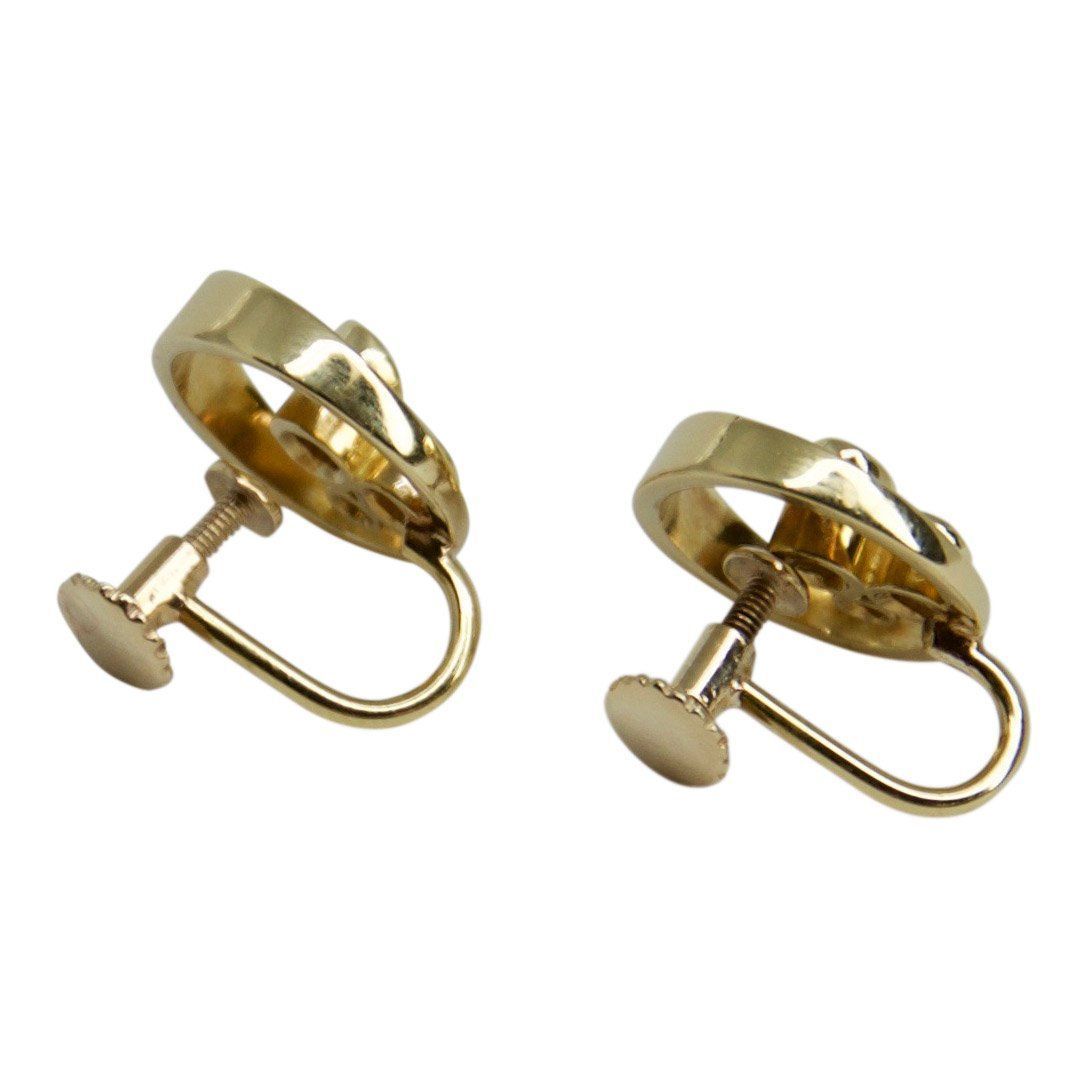 Round Diamond Screw Back Earrings