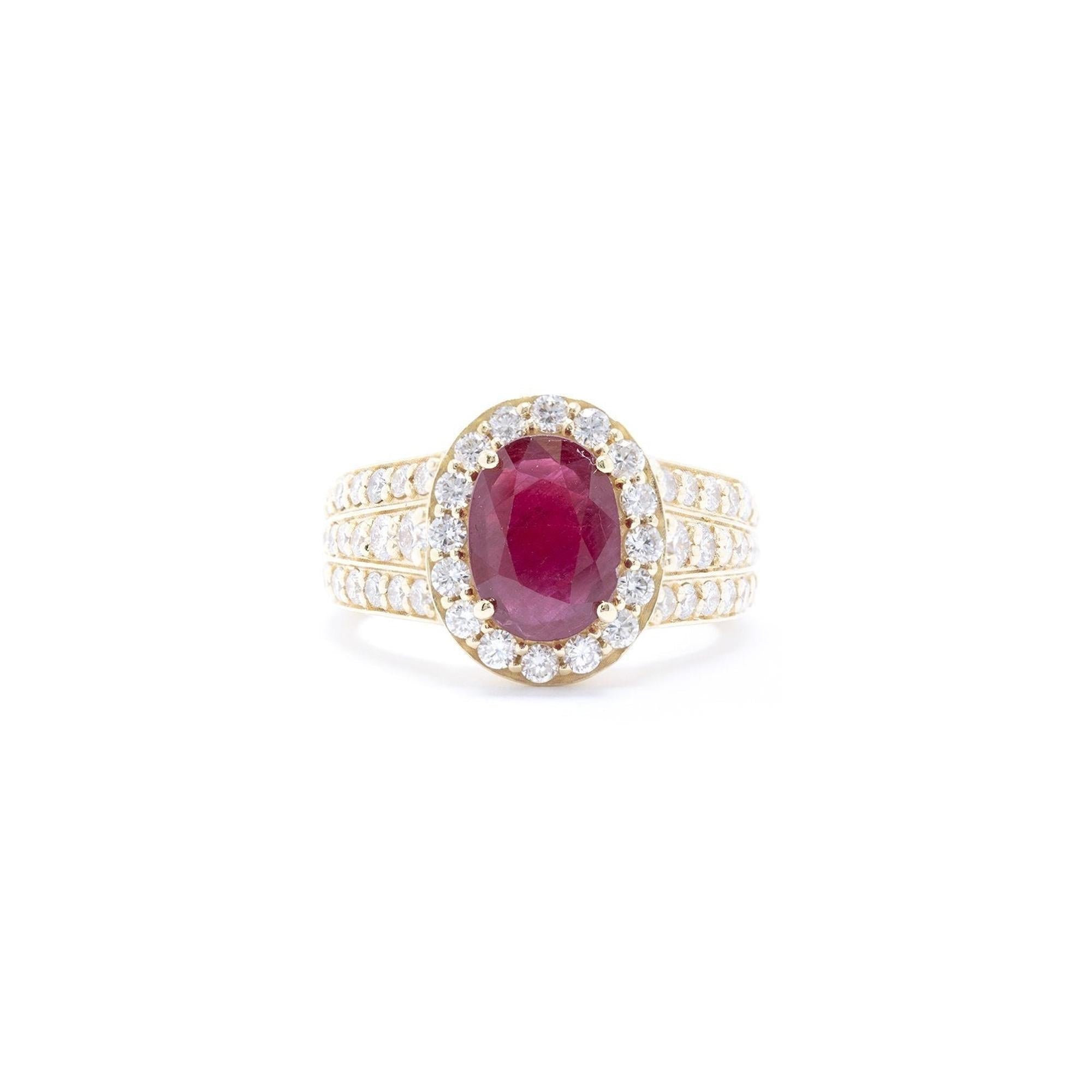 Ruby & Diamond Cocktail Ring