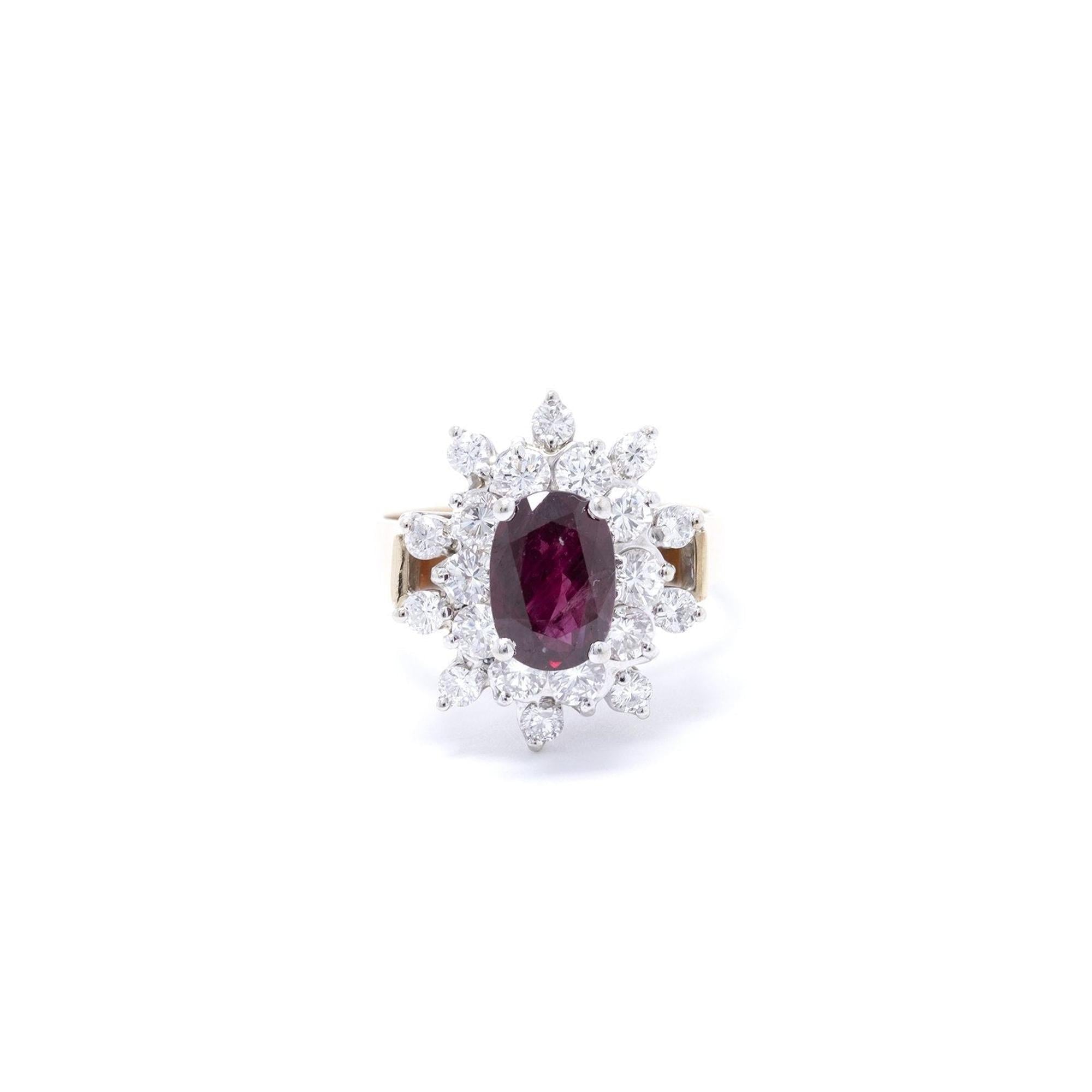 Ruby & Diamond Cocktail Ring