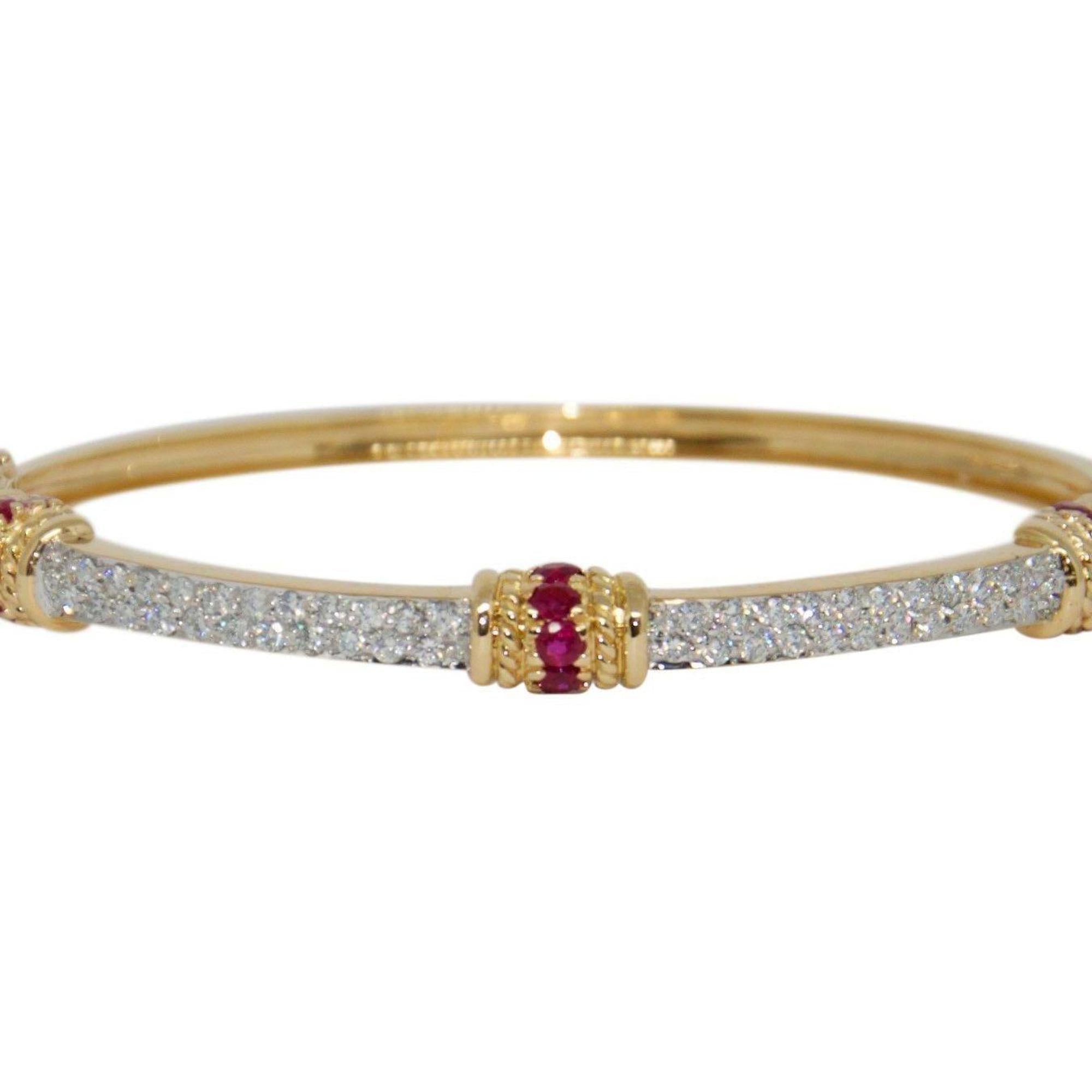 Ruby and Diamond Bangle Bracelet