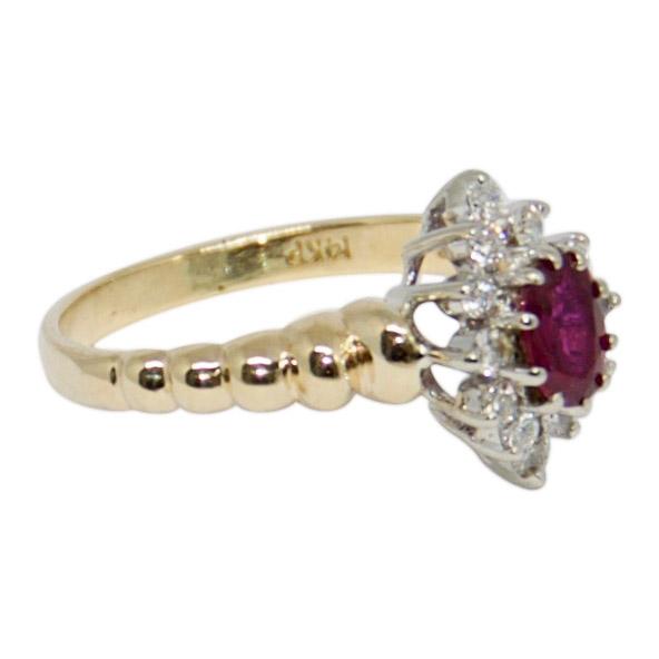 Ruby and Diamond Cocktail Ring