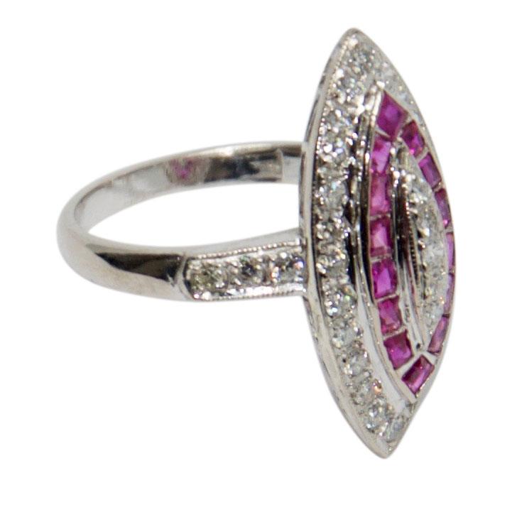 Ruby and Diamond Cocktail Ring