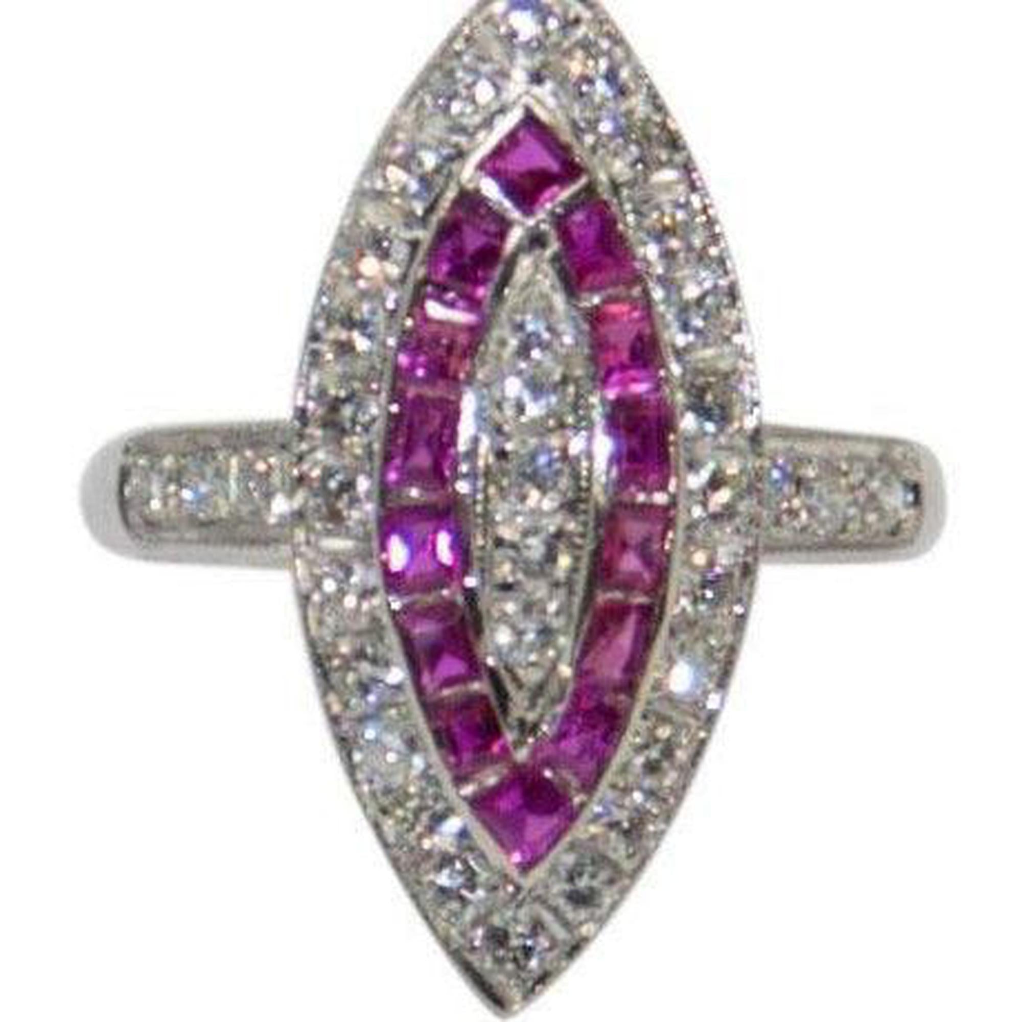 Ruby and Diamond Cocktail Ring