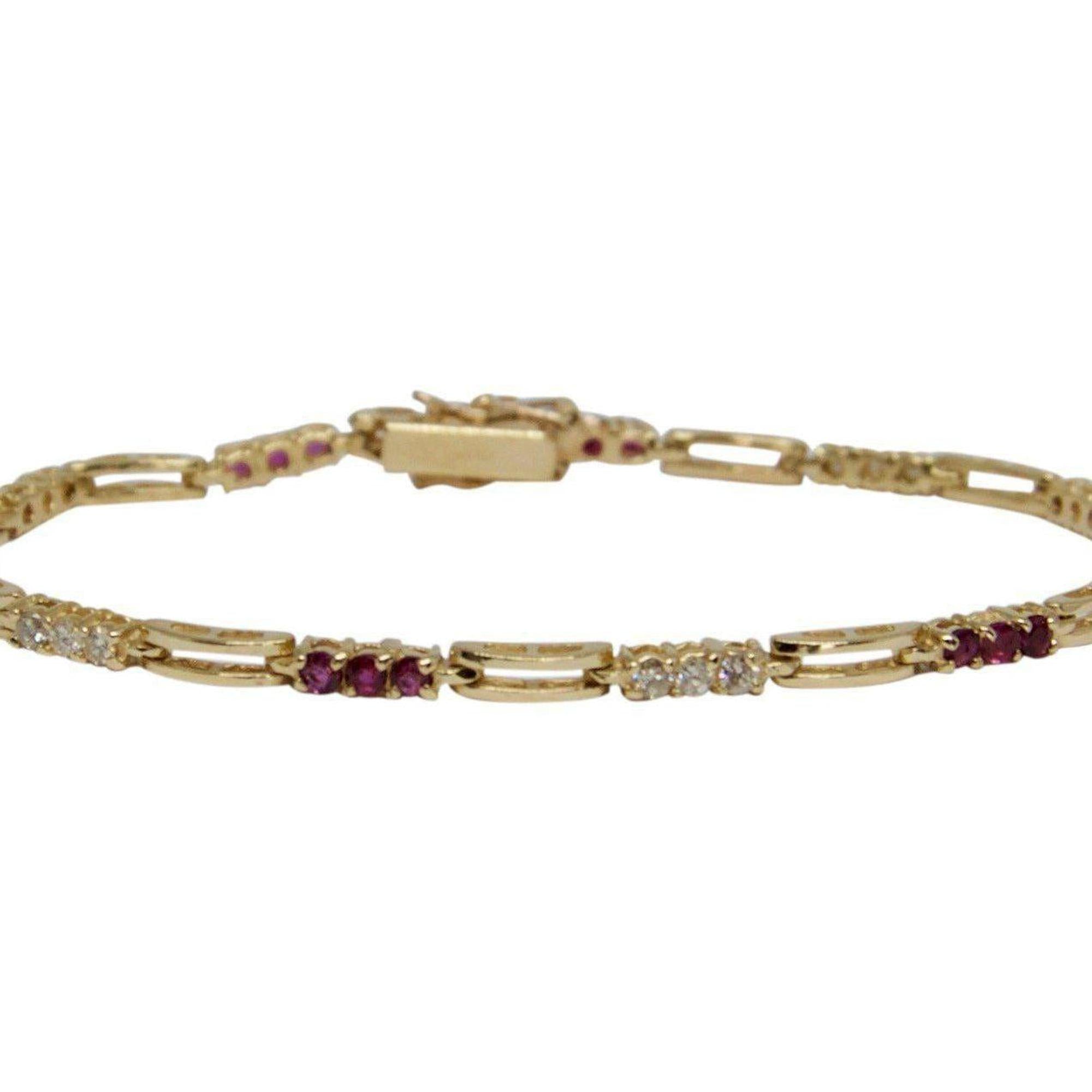 Ruby and Diamond Link Bracelet