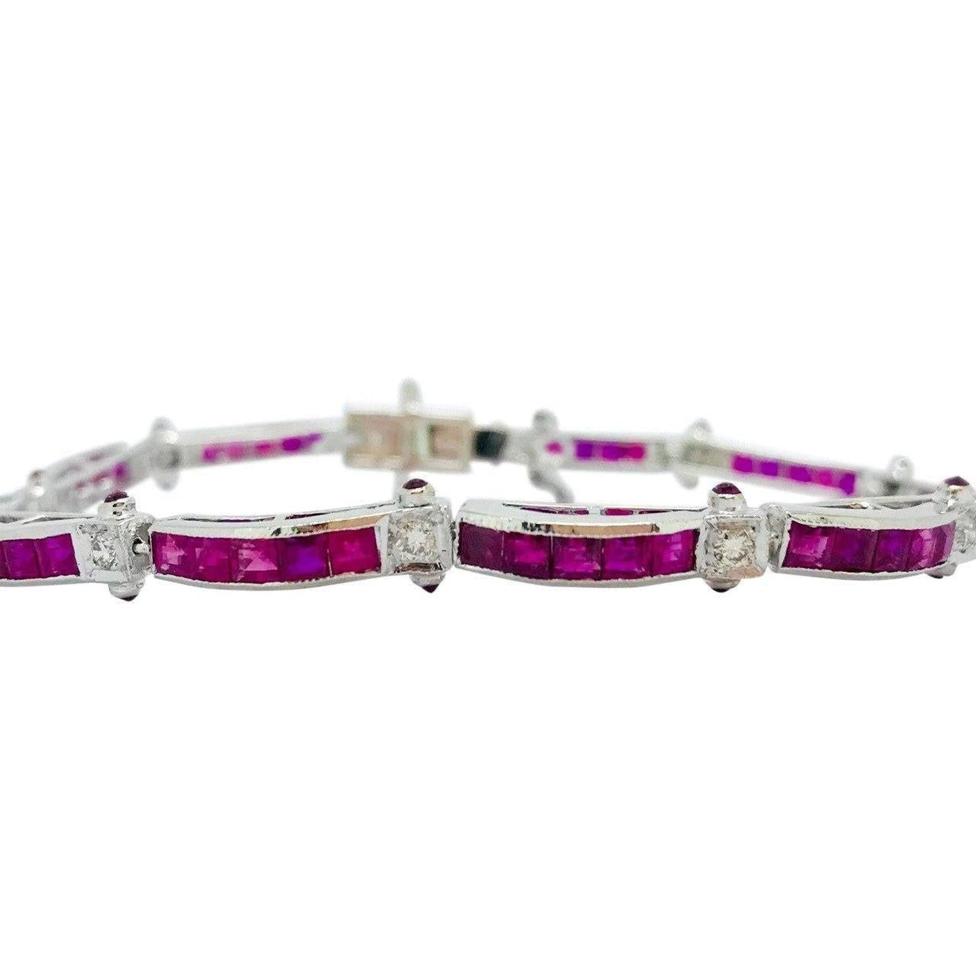 Ruby and Diamond Link Bracelet
