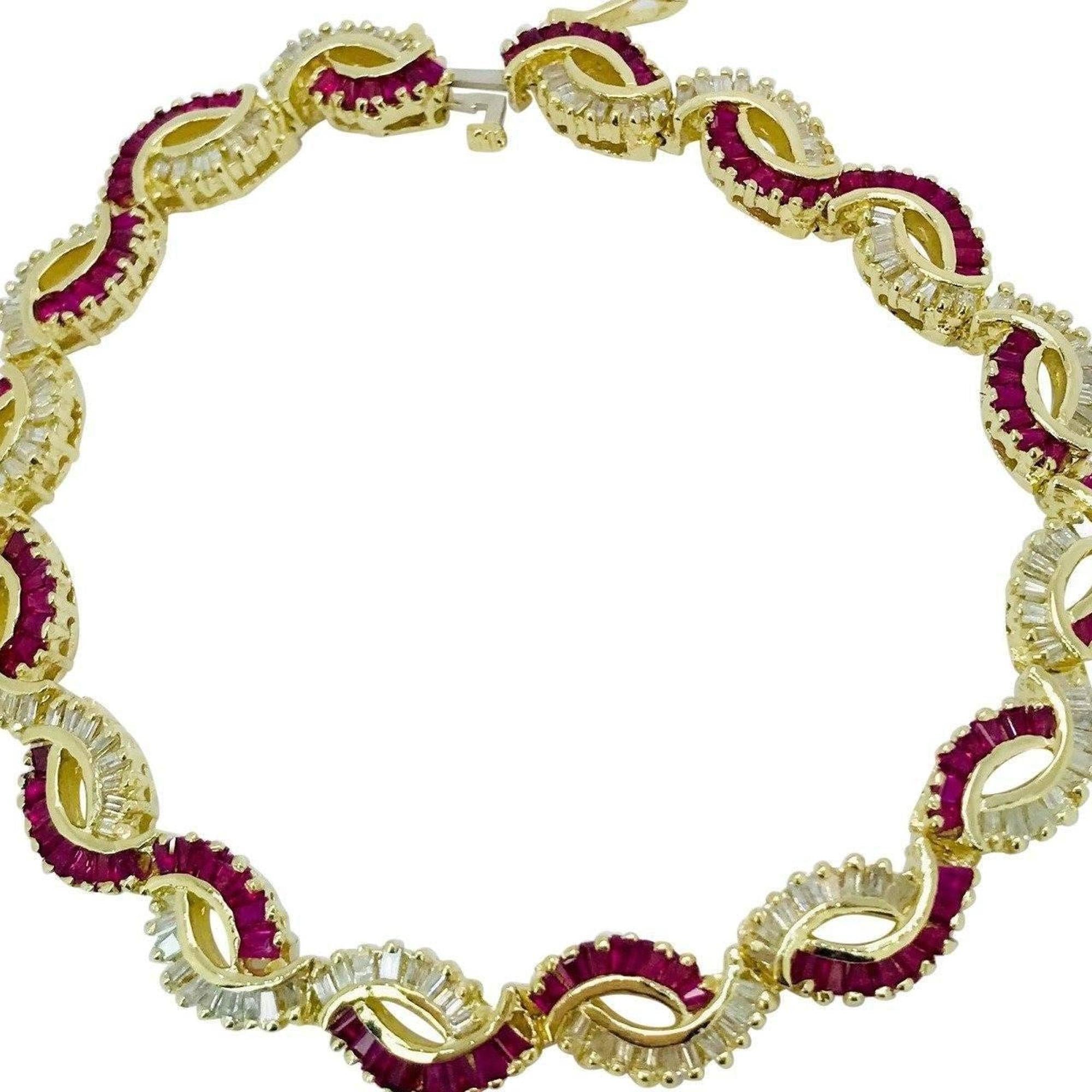 Ruby and Diamond Tennis Bracelet