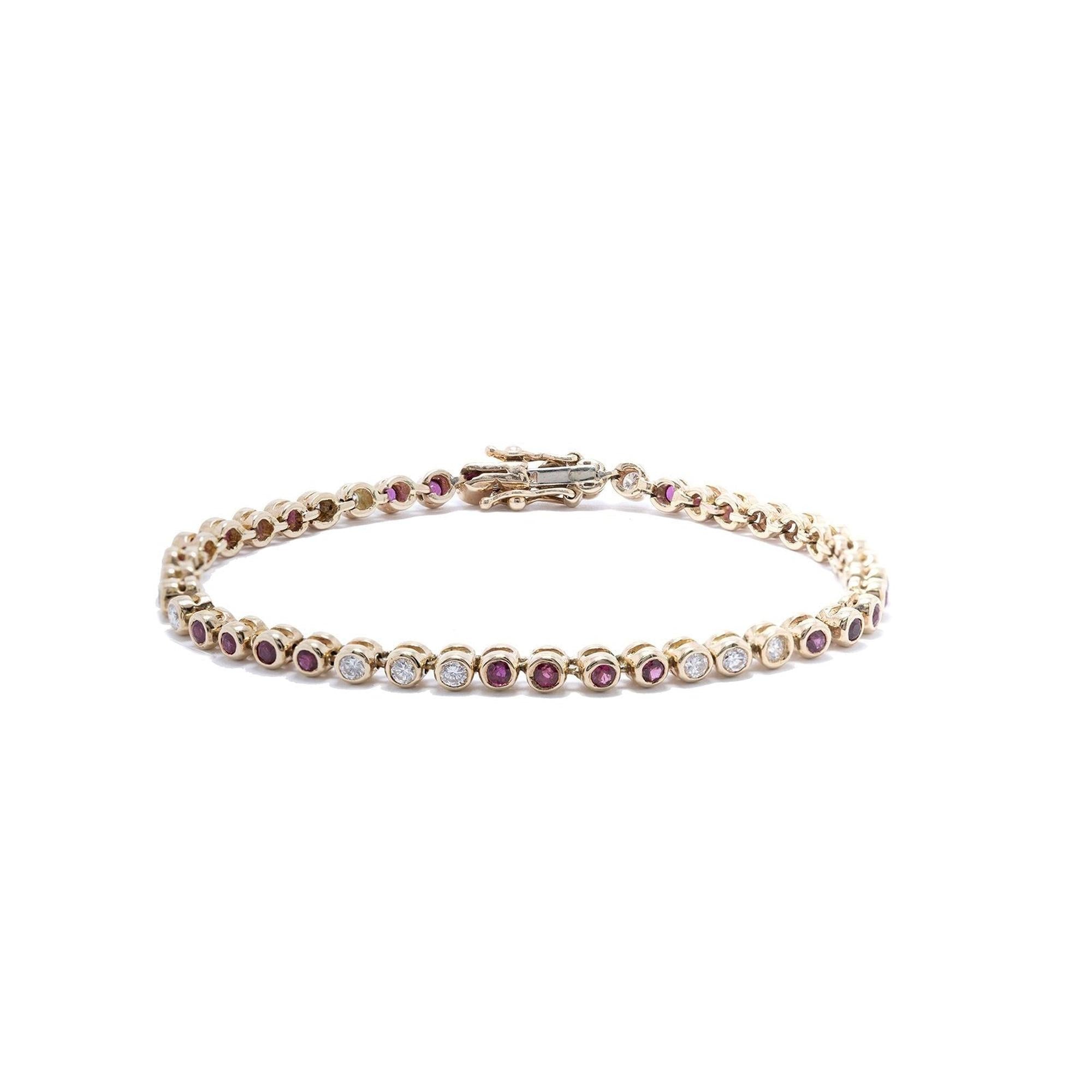 Ruby and Diamond Tennis Bracelet