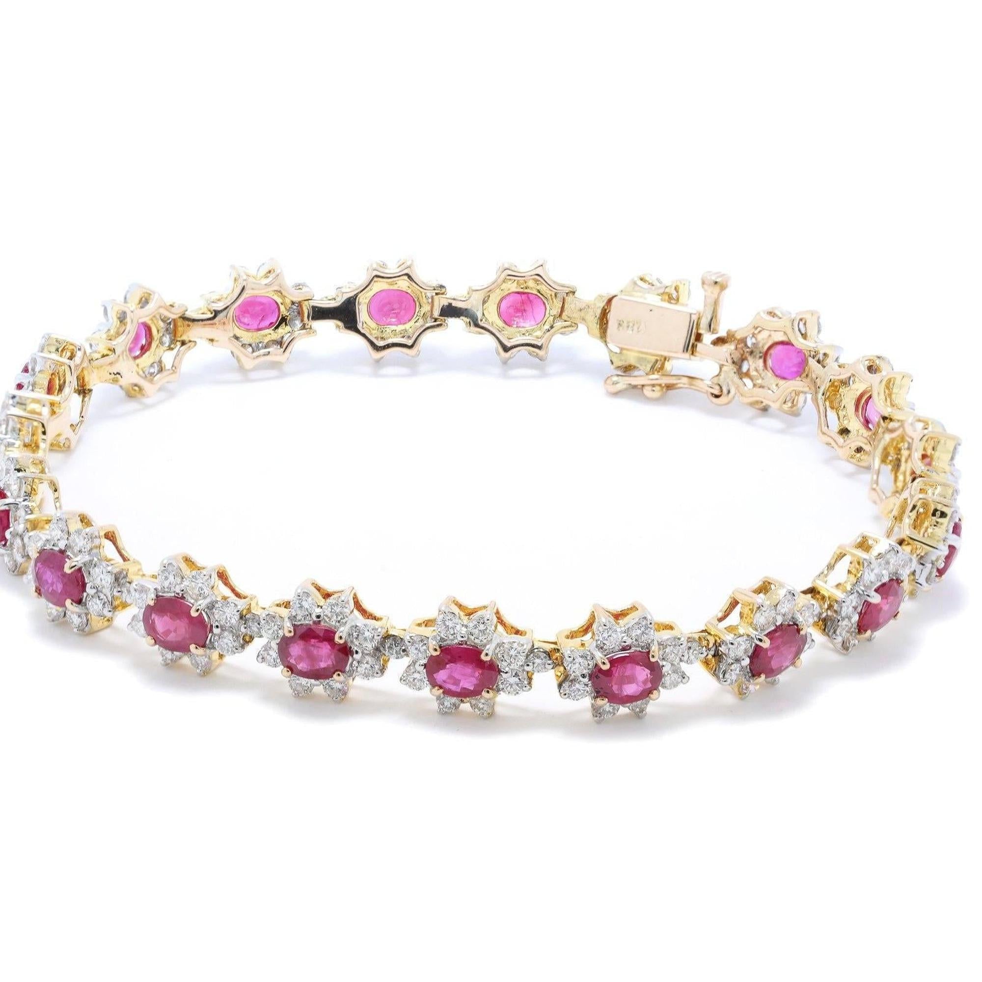 Ruby and Diamond Tennis Bracelet
