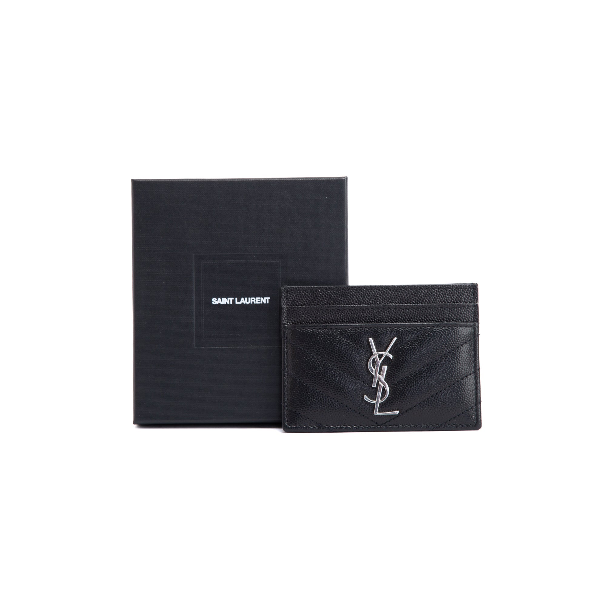 Saint Laurent 2020 Monogram Leather Card Holder w/ Box