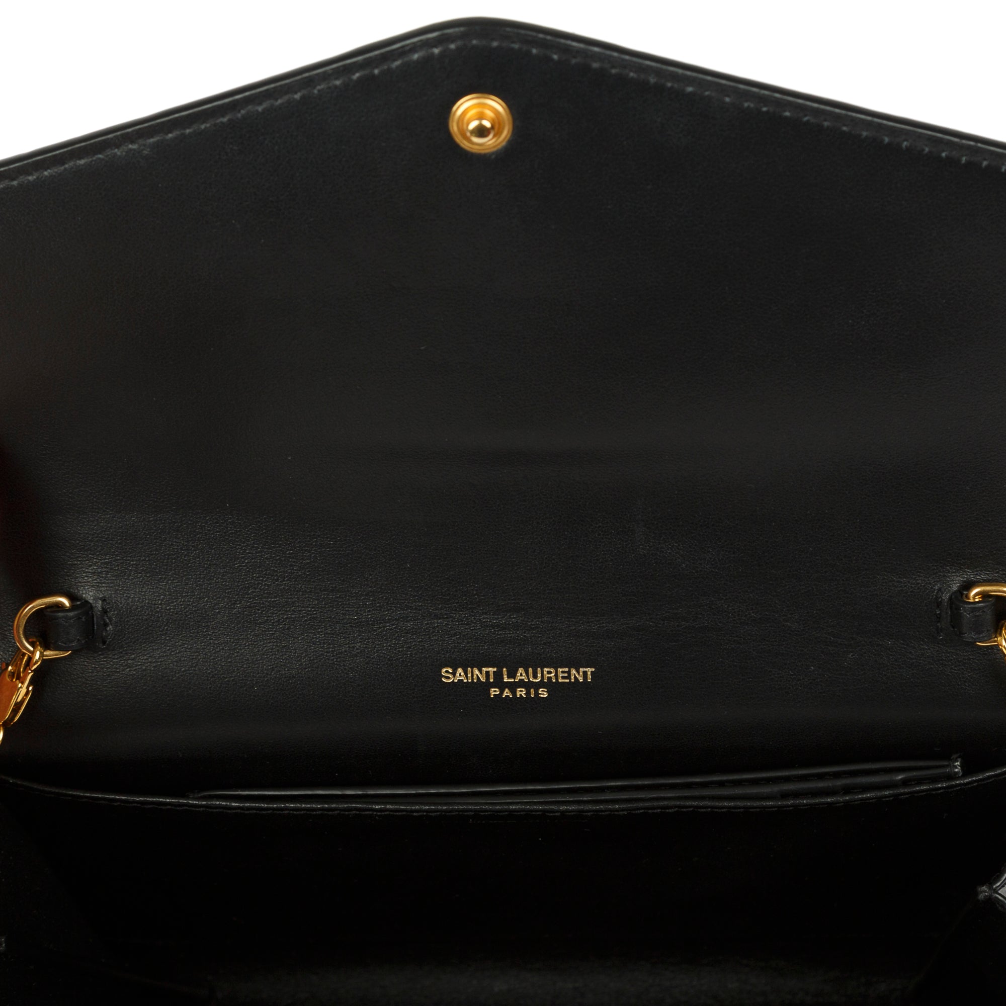 Saint Laurent 2021 Crocodile-Embossed Uptown Chain Wallet w/ Box