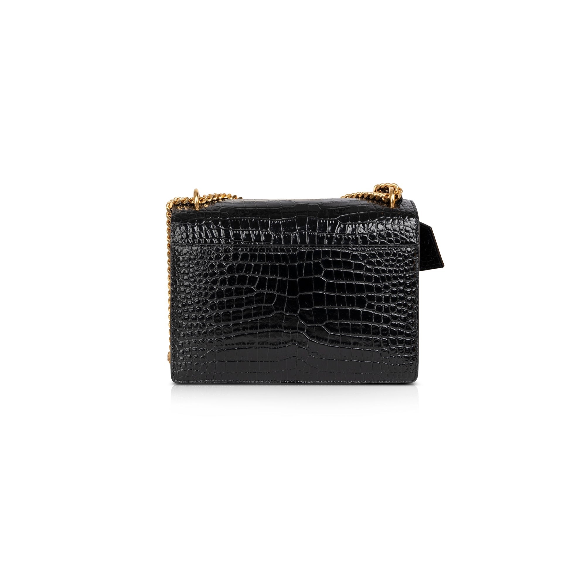 Saint Laurent 2021 Medium Crocodile Embossed Sunset Bag w/ Box