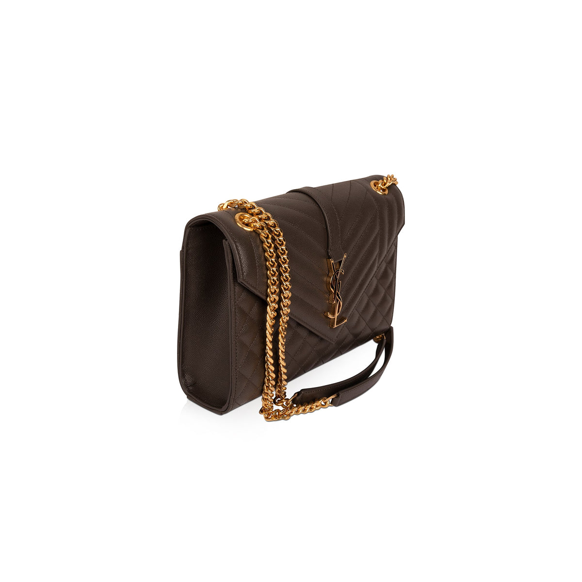 Saint Laurent 2021 Medium Monogram Matelasse Envelope Chain Bag w/ Box