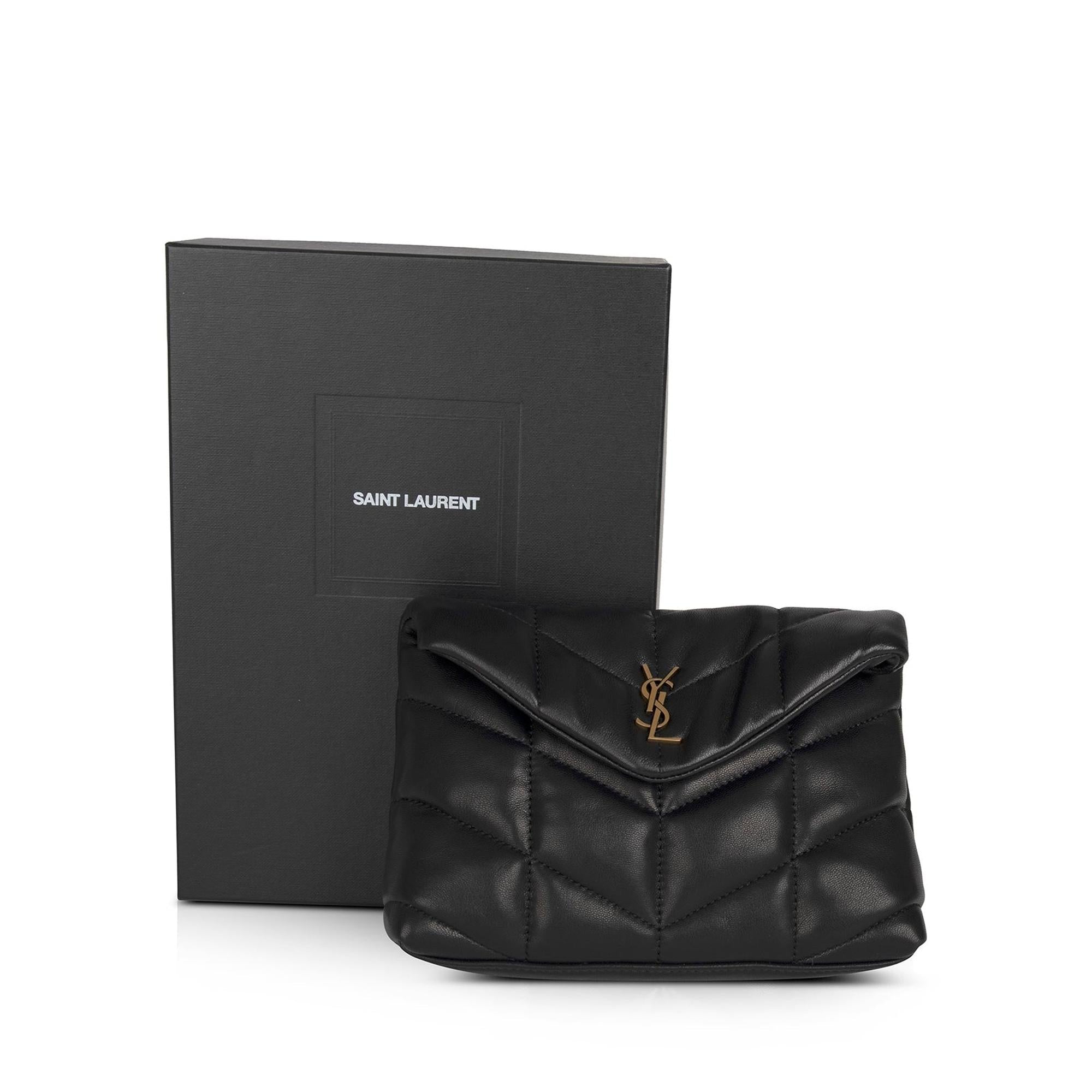 Saint Laurent 2021 Small Puffer Pouch w/ Box