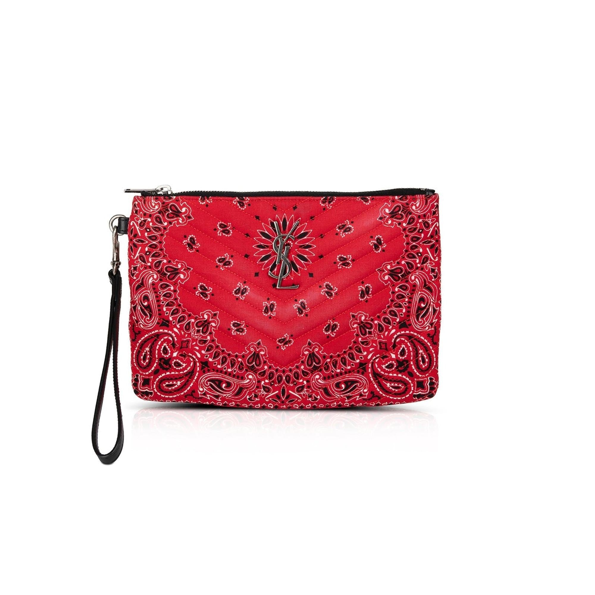 Saint Laurent Bandana Wristlet Pouch