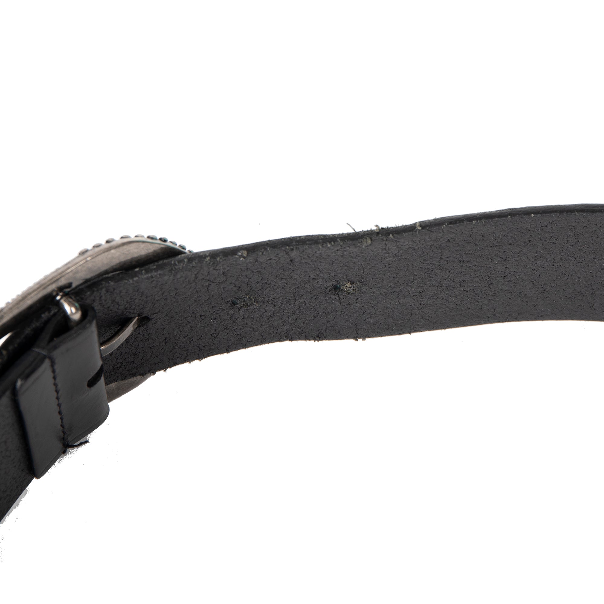 Saint Laurent Black Leather Celtic Belt