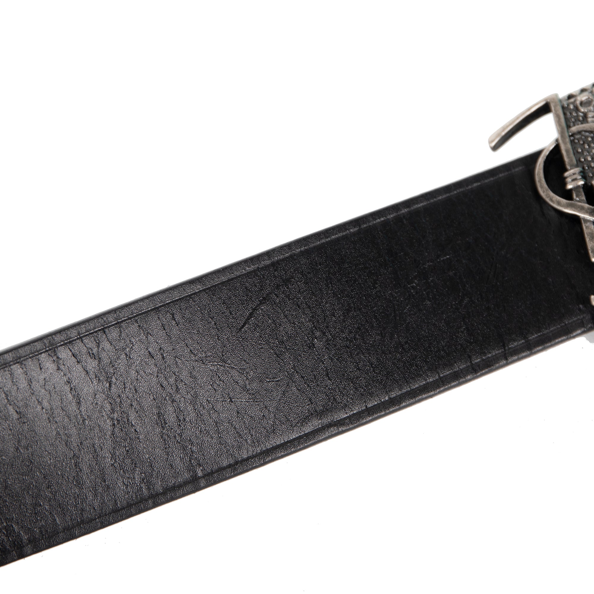 Saint Laurent Black Leather Celtic Belt
