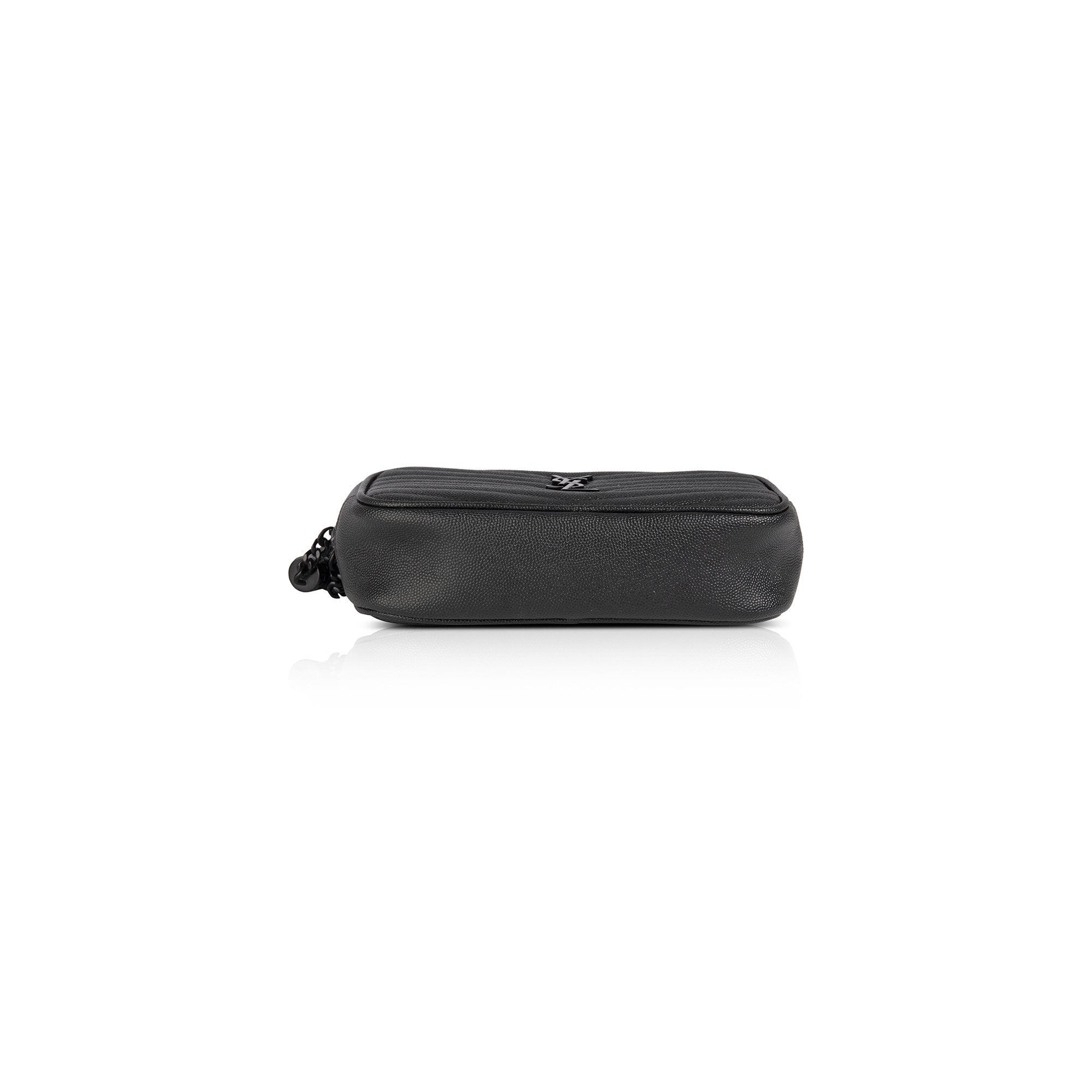 Saint Laurent Black Matelasse Lou Mini Crossbody Bag w/ Box
