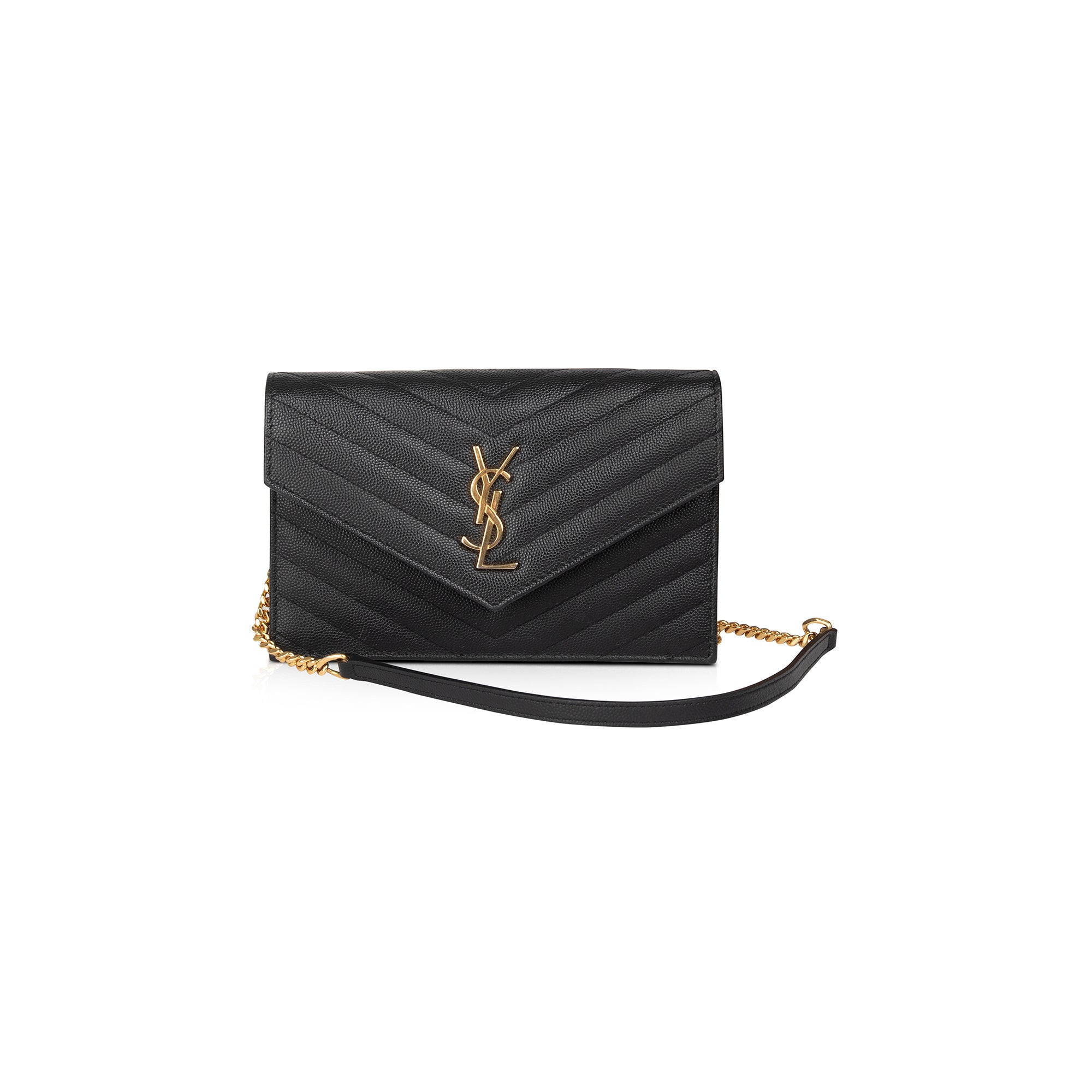 Saint Laurent Cassandre Envelope Chain Wallet w/ Box