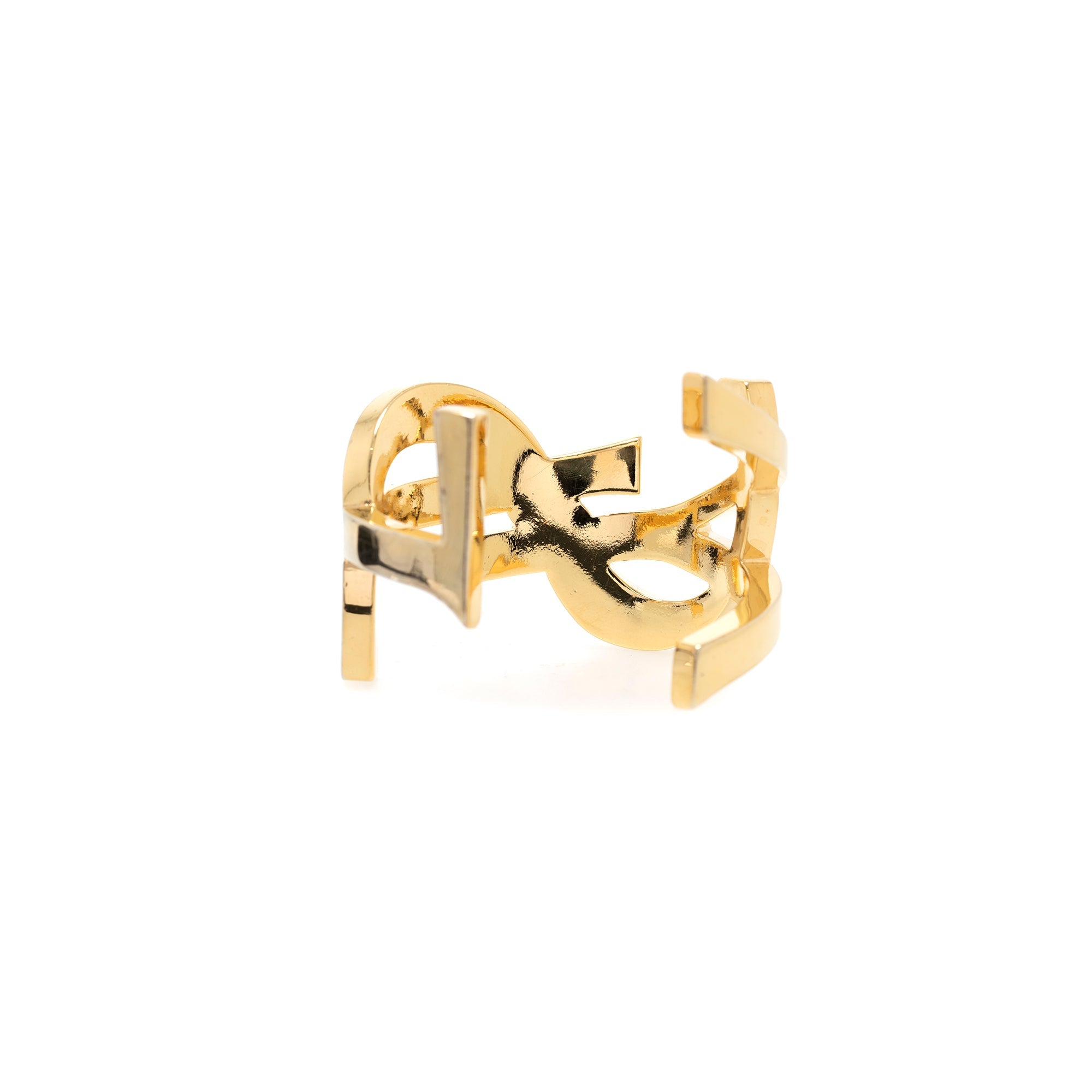 Saint Laurent Cassandre Logo Cuff Bracelet