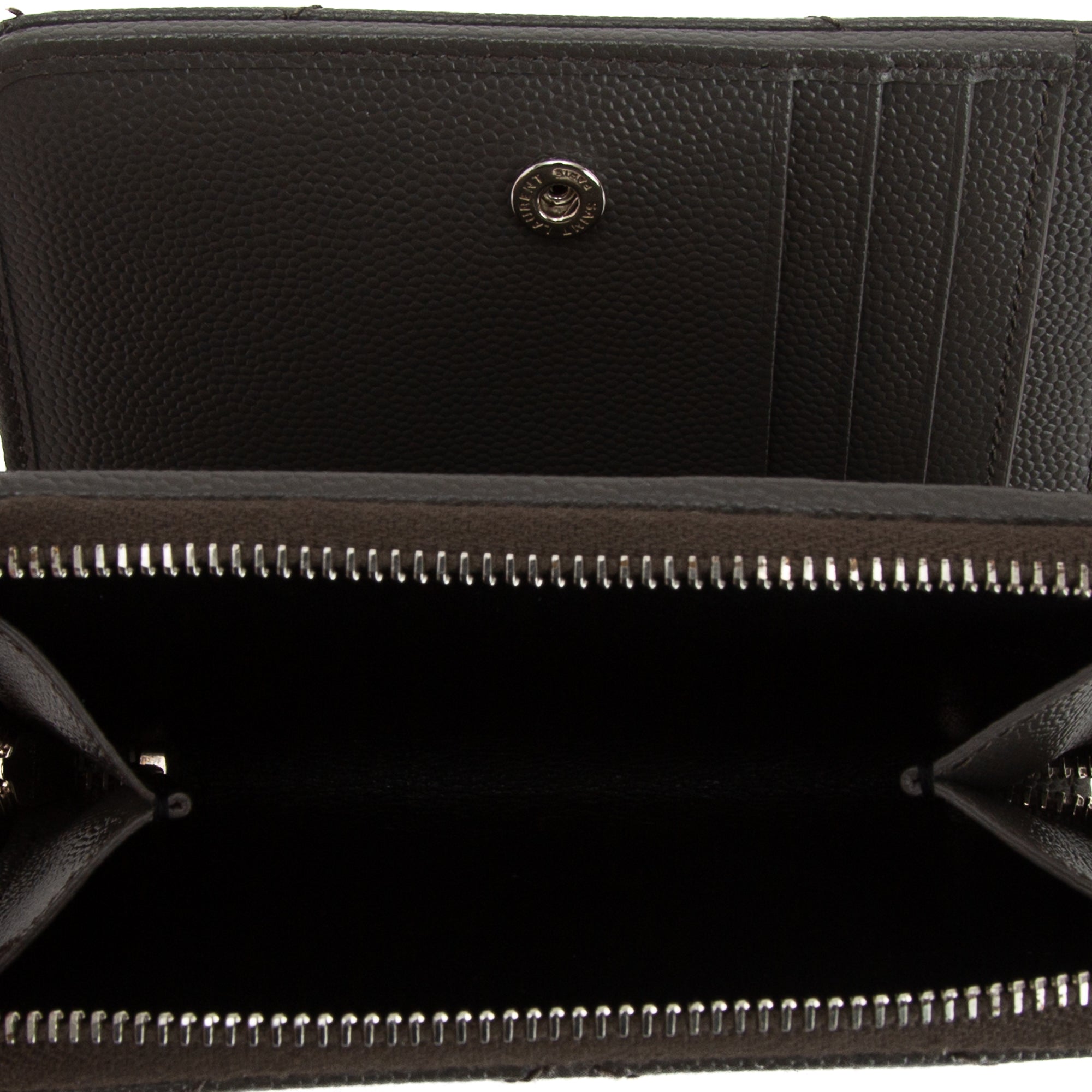 Saint Laurent Cassandre Matelasse Compact Zip Around Wallet