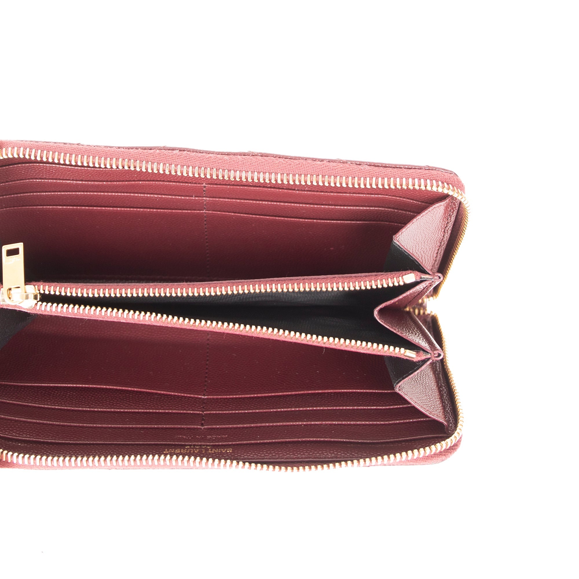 Saint Laurent Cassandre Matelasse Zip Around Leather Wallet