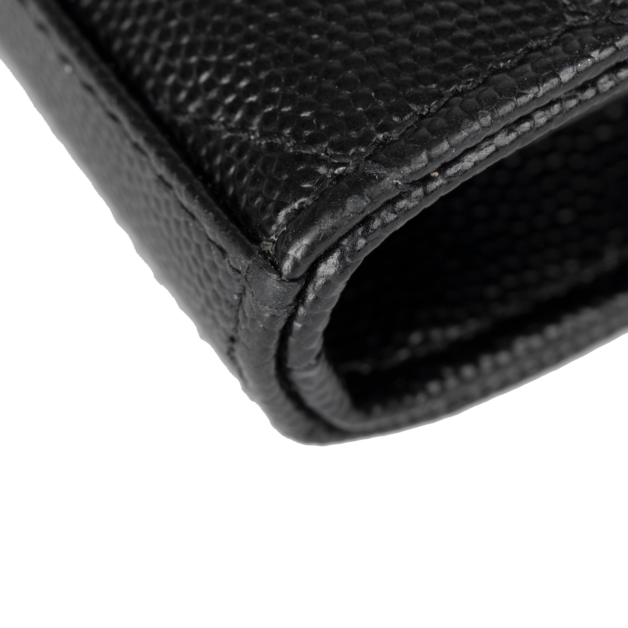 Saint Laurent Chevron Leather Cassandre Chain Wallet