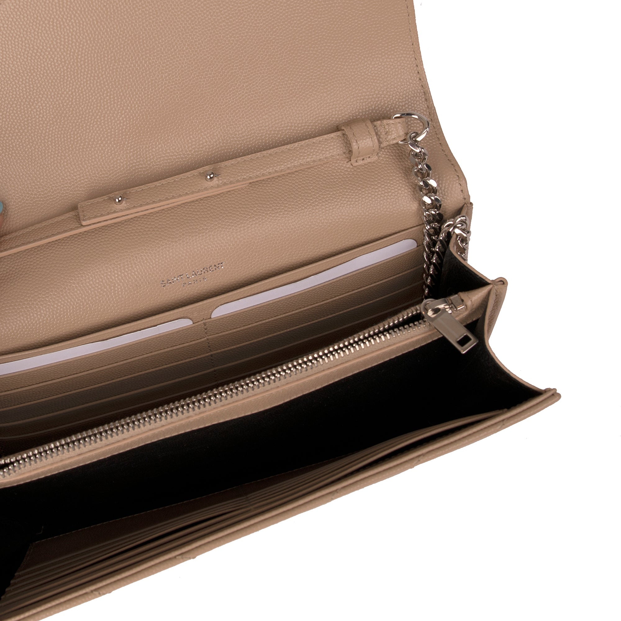 Saint Laurent Classic Monogram Envelope Chain Wallet w/ Box