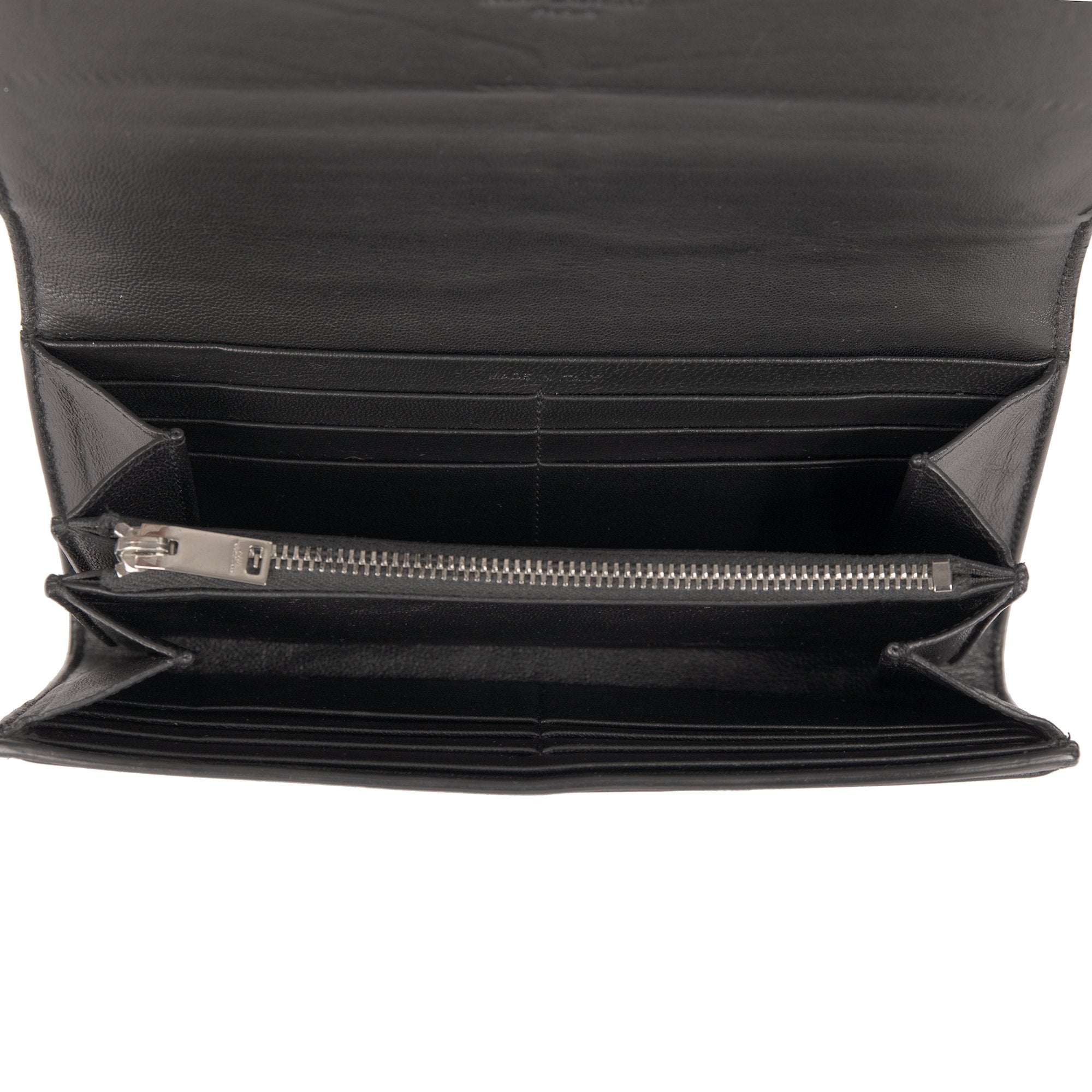 Saint Laurent Croc Embossed Continental Wallet