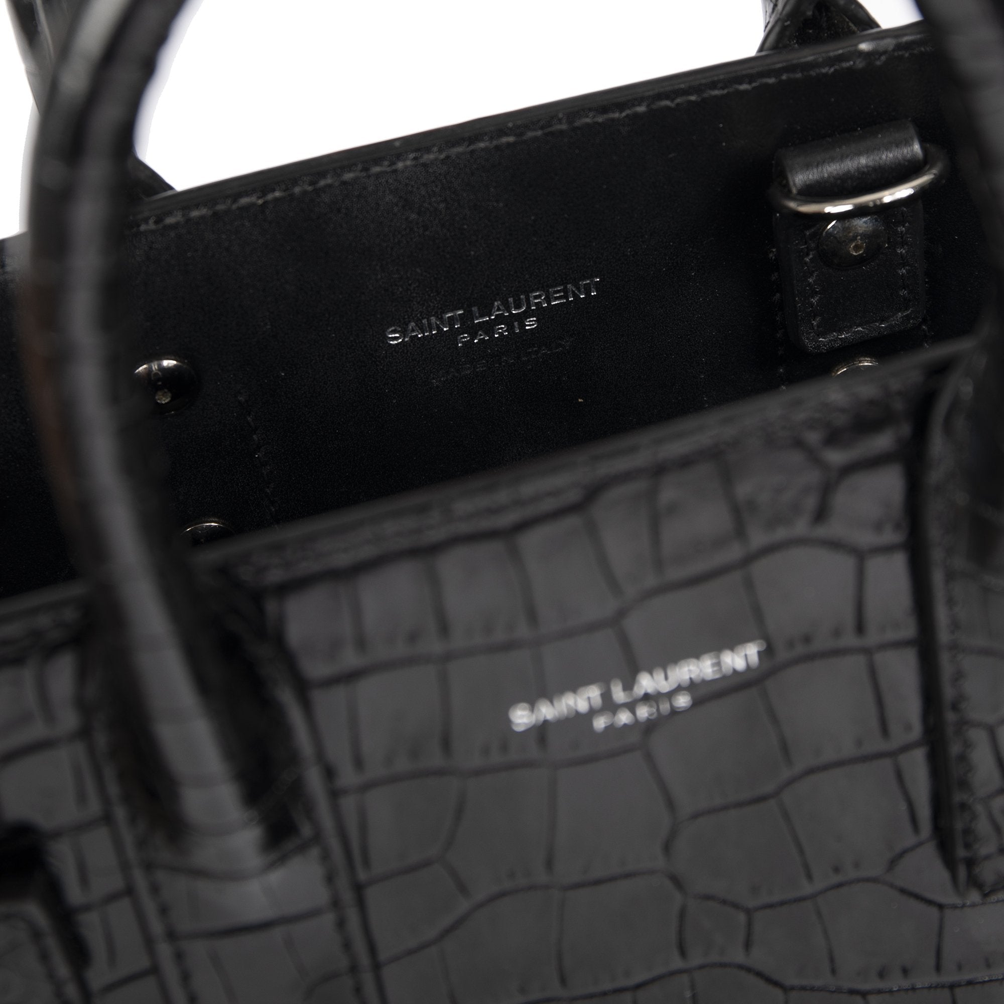 Saint Laurent Embossed Crocodile Nano Sac De Jour