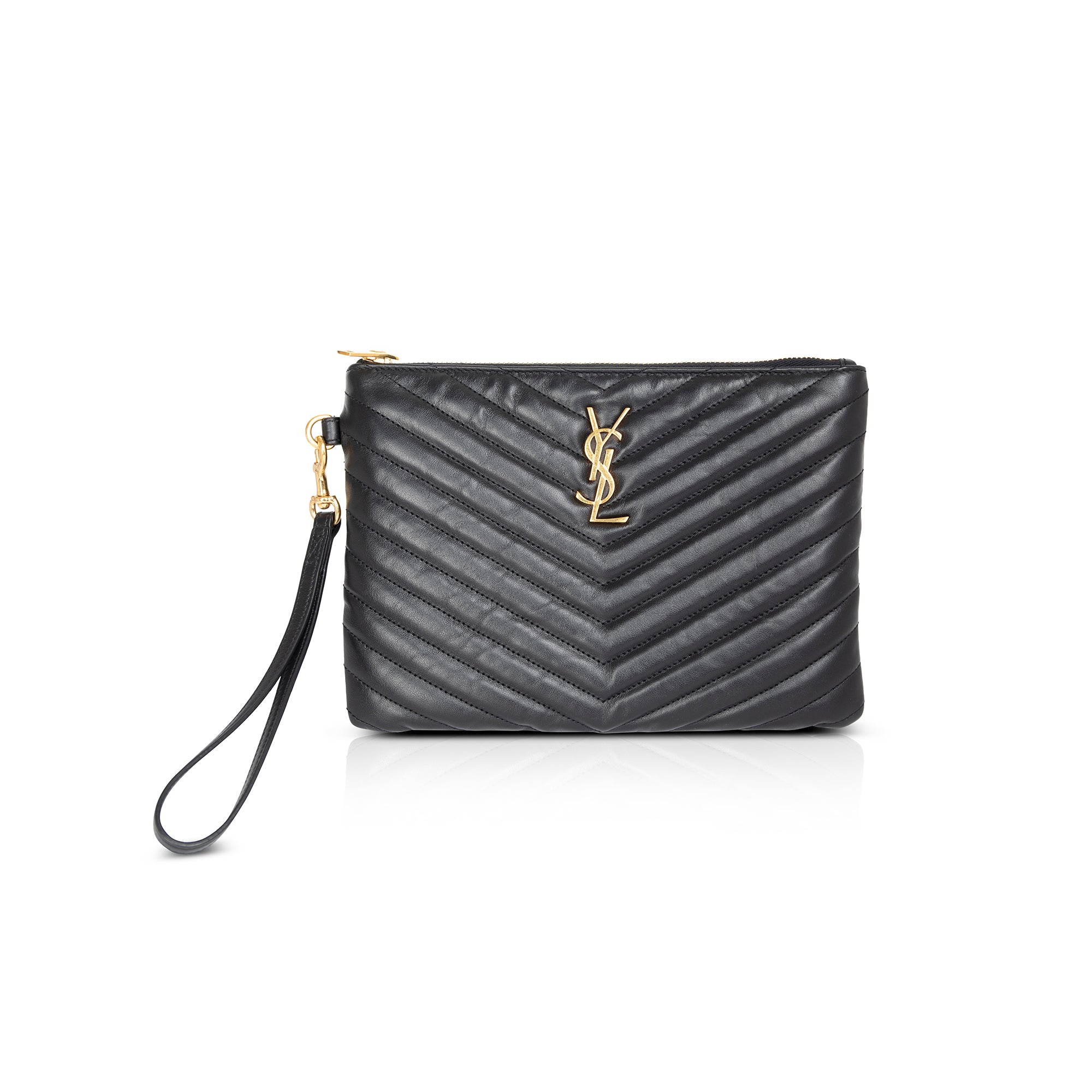 Saint Laurent Matelasse Cassandre Wrist Pouch w/ Box