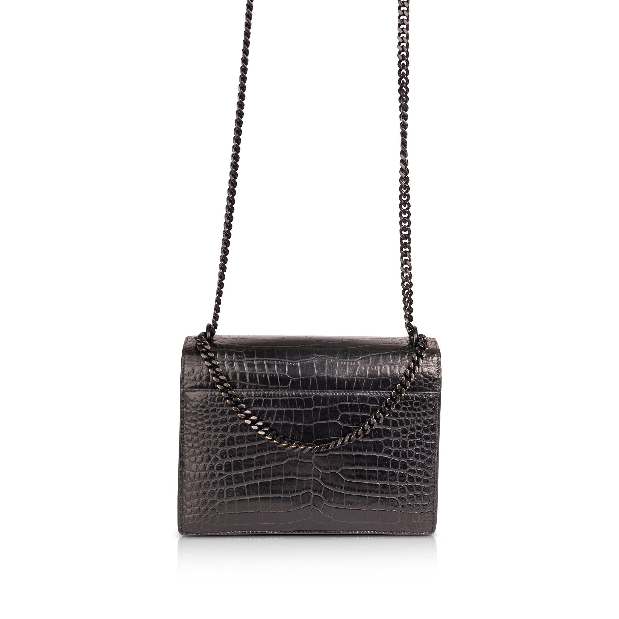 Saint Laurent Medium Crocodile Embossed Sunset Bag