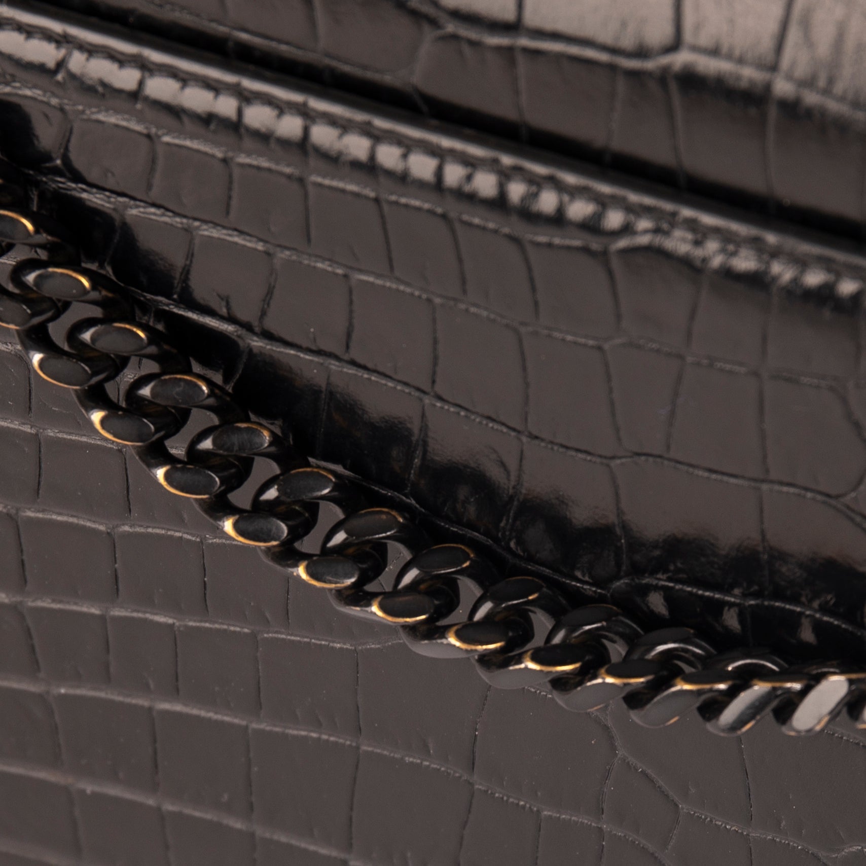 Saint Laurent Medium Crocodile Embossed Sunset Bag