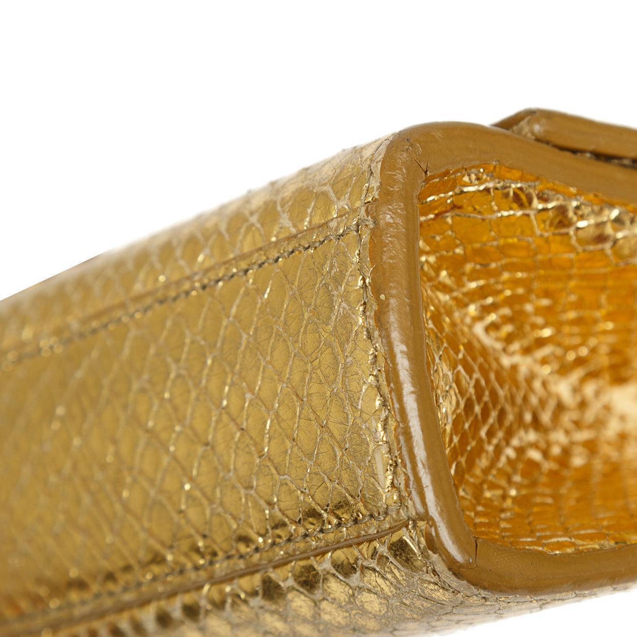Saint Laurent Medium Python-Embossed Kate Monogram Tassel Bag w/ Box