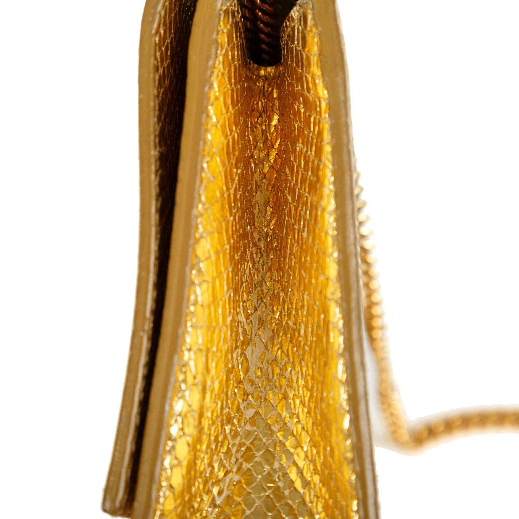 Saint Laurent Medium Python-Embossed Kate Monogram Tassel Bag w/ Box