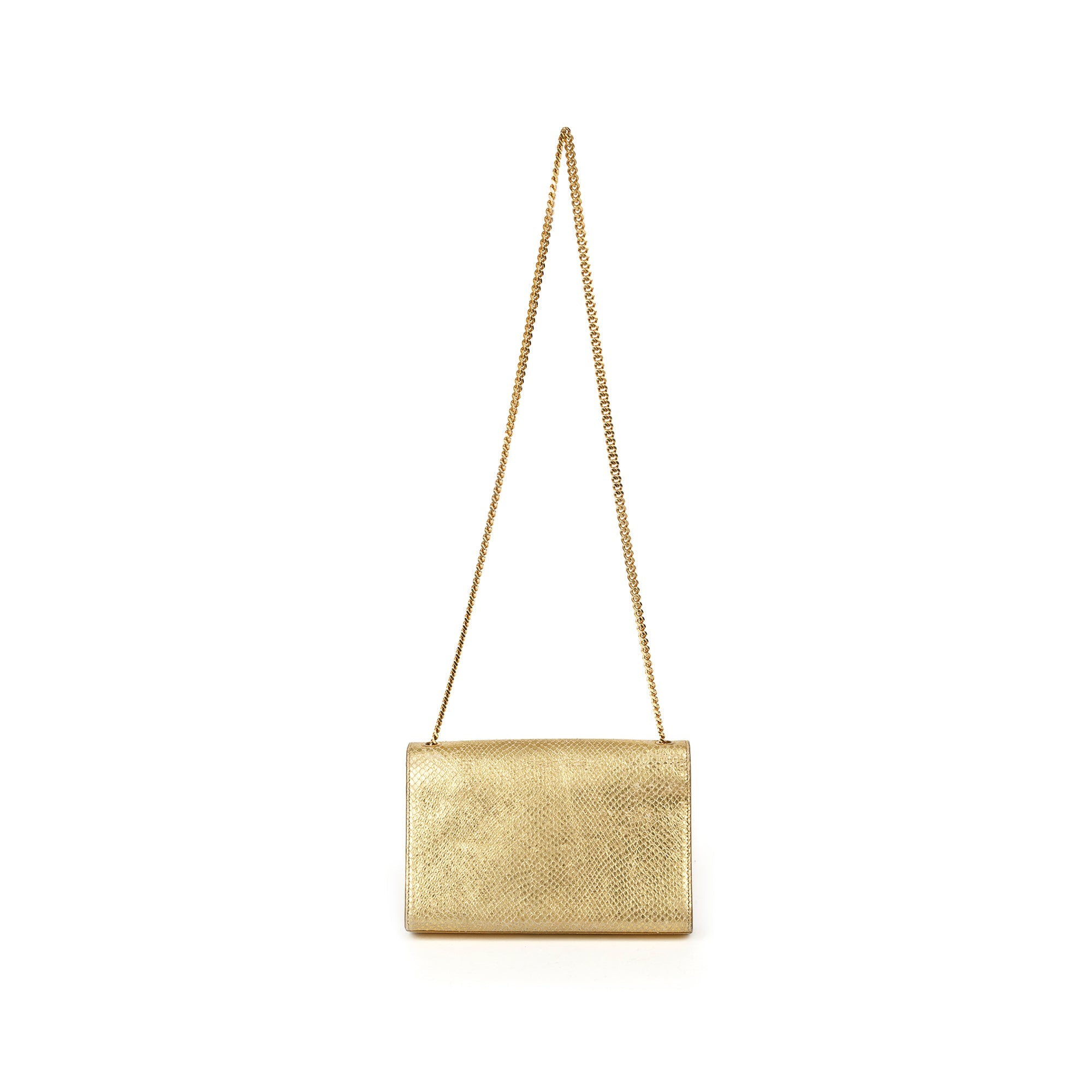 Saint Laurent Medium Python-Embossed Kate Monogram Tassel Bag w/ Box